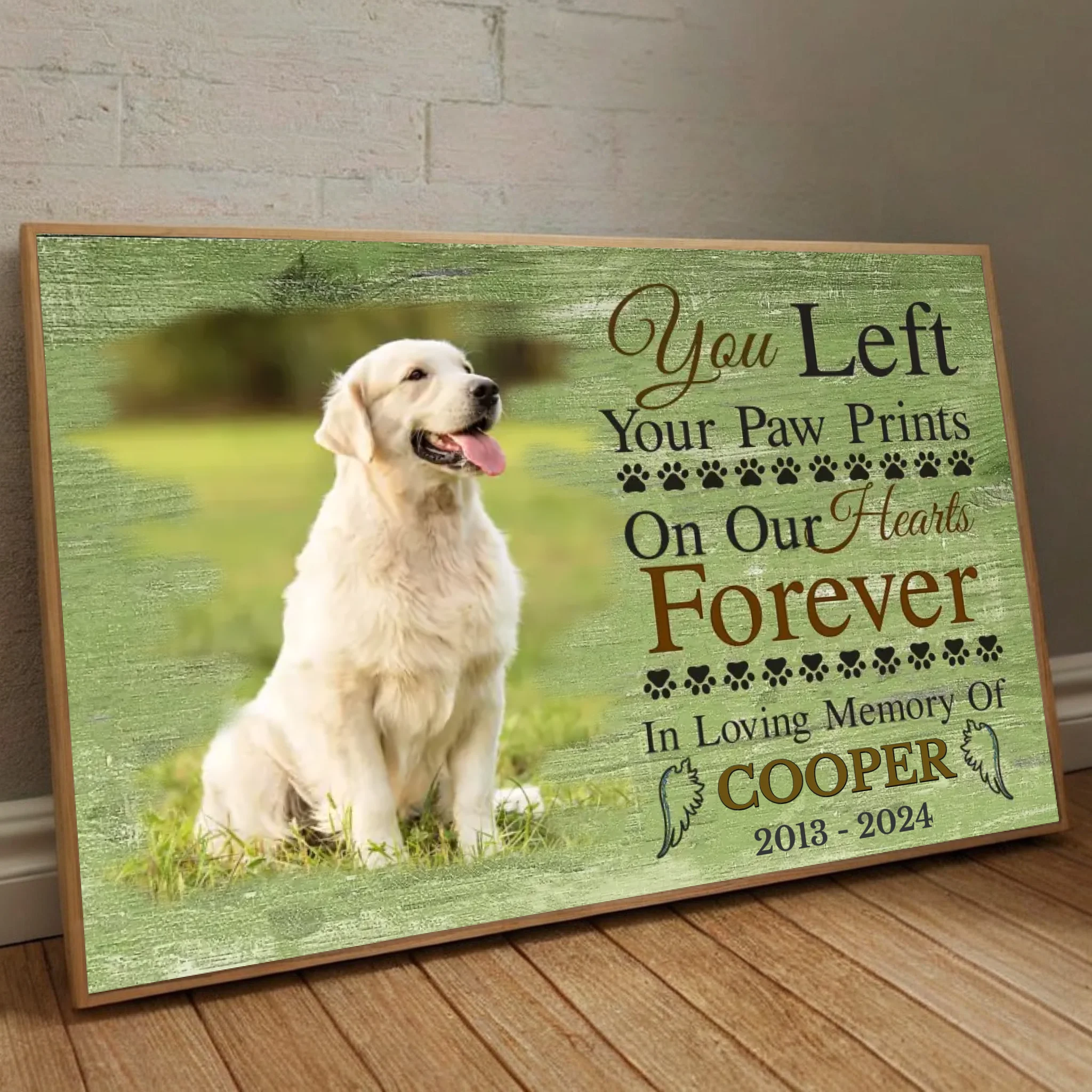 Personalized Pet Memorial Poster – Because Some Paw Prints Never Fade