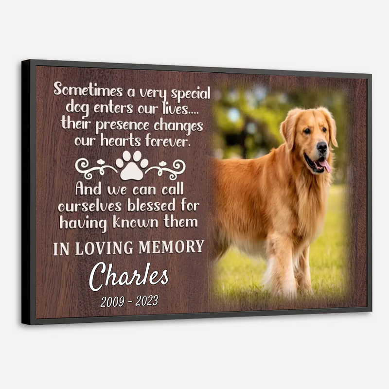 89Prints-Personalized Pet Memorial Poster – Forever in Our Hearts Tribute for Your Beloved Dog