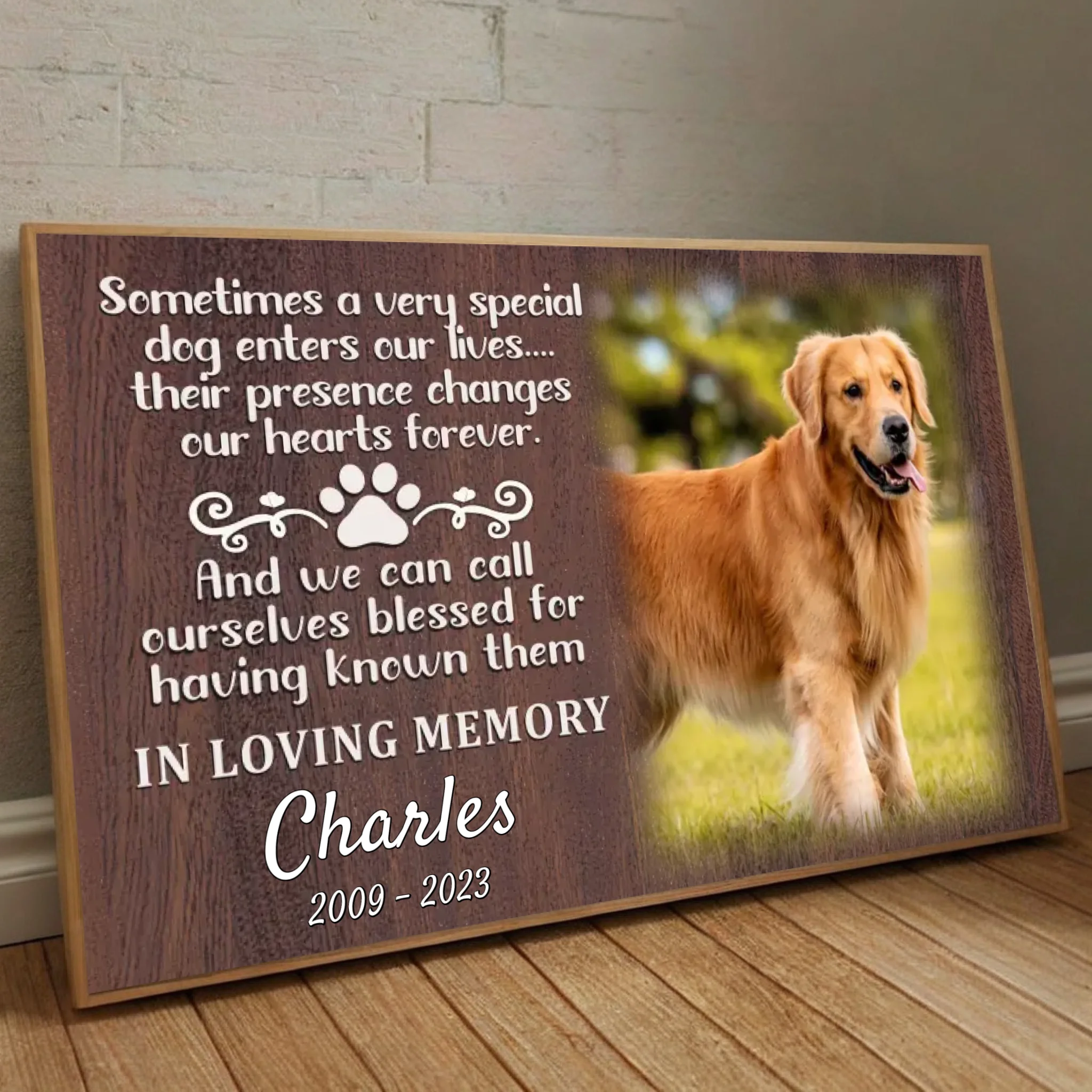 89Prints-Personalized Pet Memorial Poster – Forever in Our Hearts Tribute for Your Beloved Dog