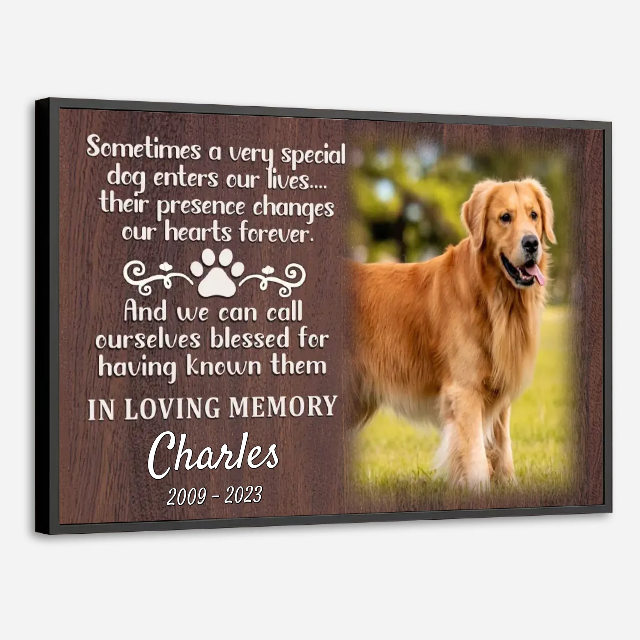 89Prints-Personalized Pet Memorial Poster – Forever in Our Hearts Tribute for Your Beloved Dog