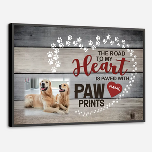 89Prints-A Heartfelt Tribute: Personalized Dog Poster - The Path of the Heart is Paved with Dog Paws