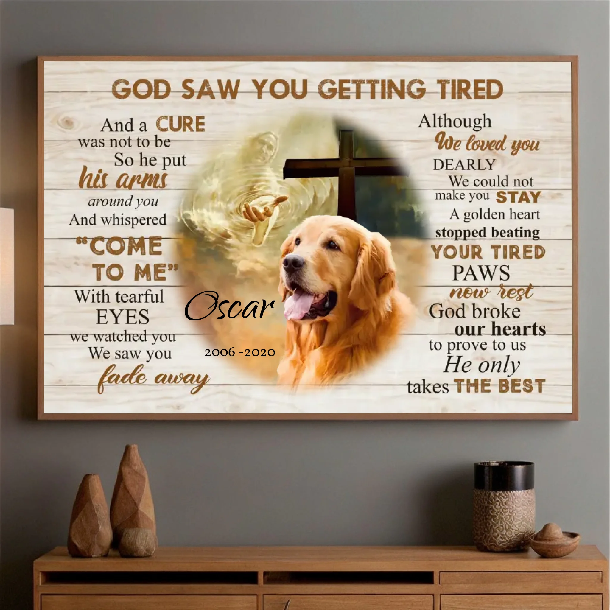 Heartfelt Dog Memorial Poster: God Saw You Getting Tired | 89Prints