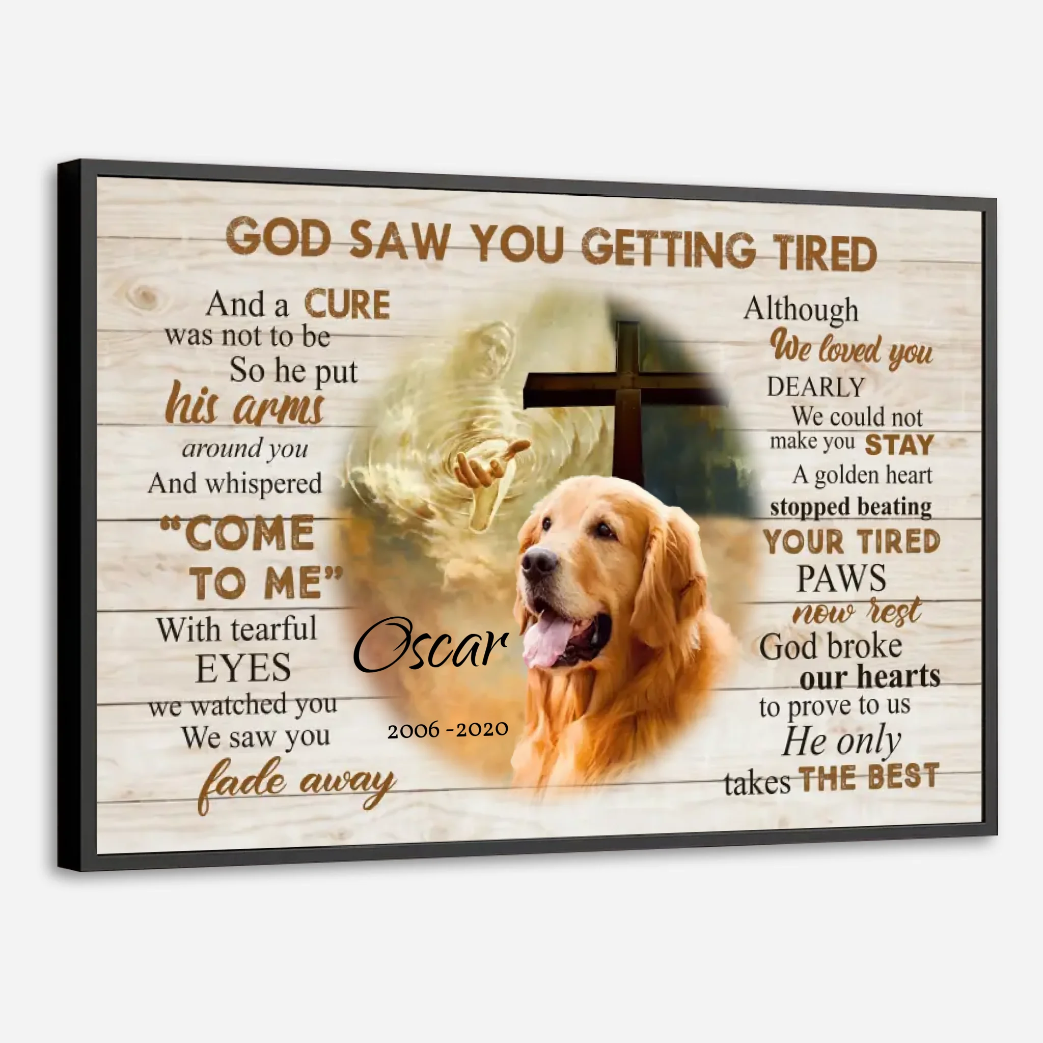 Heartfelt Dog Memorial Poster: God Saw You Getting Tired | 89Prints