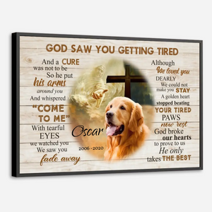 Heartfelt Dog Memorial Poster: God Saw You Getting Tired | 89Prints