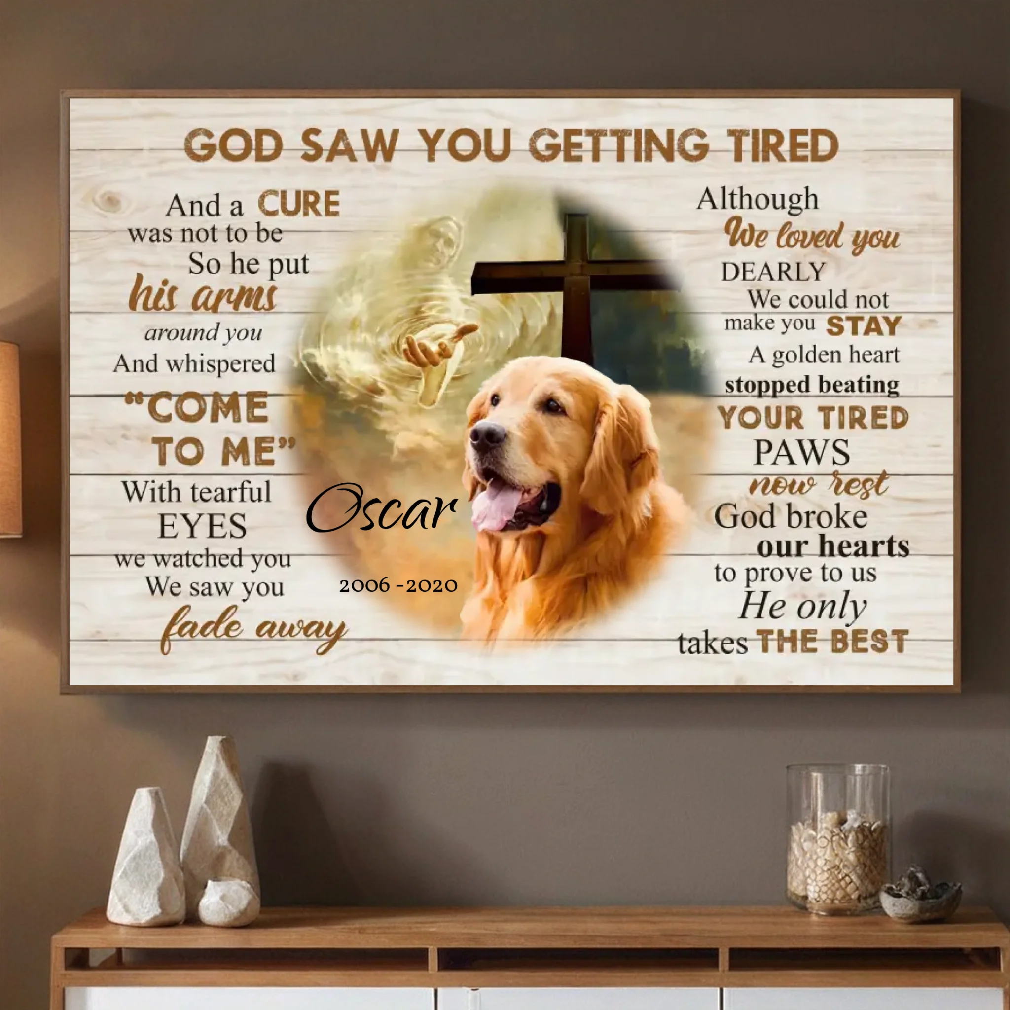 Heartfelt Dog Memorial Poster: God Saw You Getting Tired | 89Prints