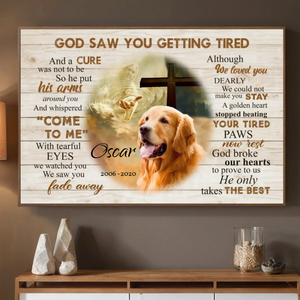Heartfelt Dog Memorial Poster: God Saw You Getting Tired | 89Prints