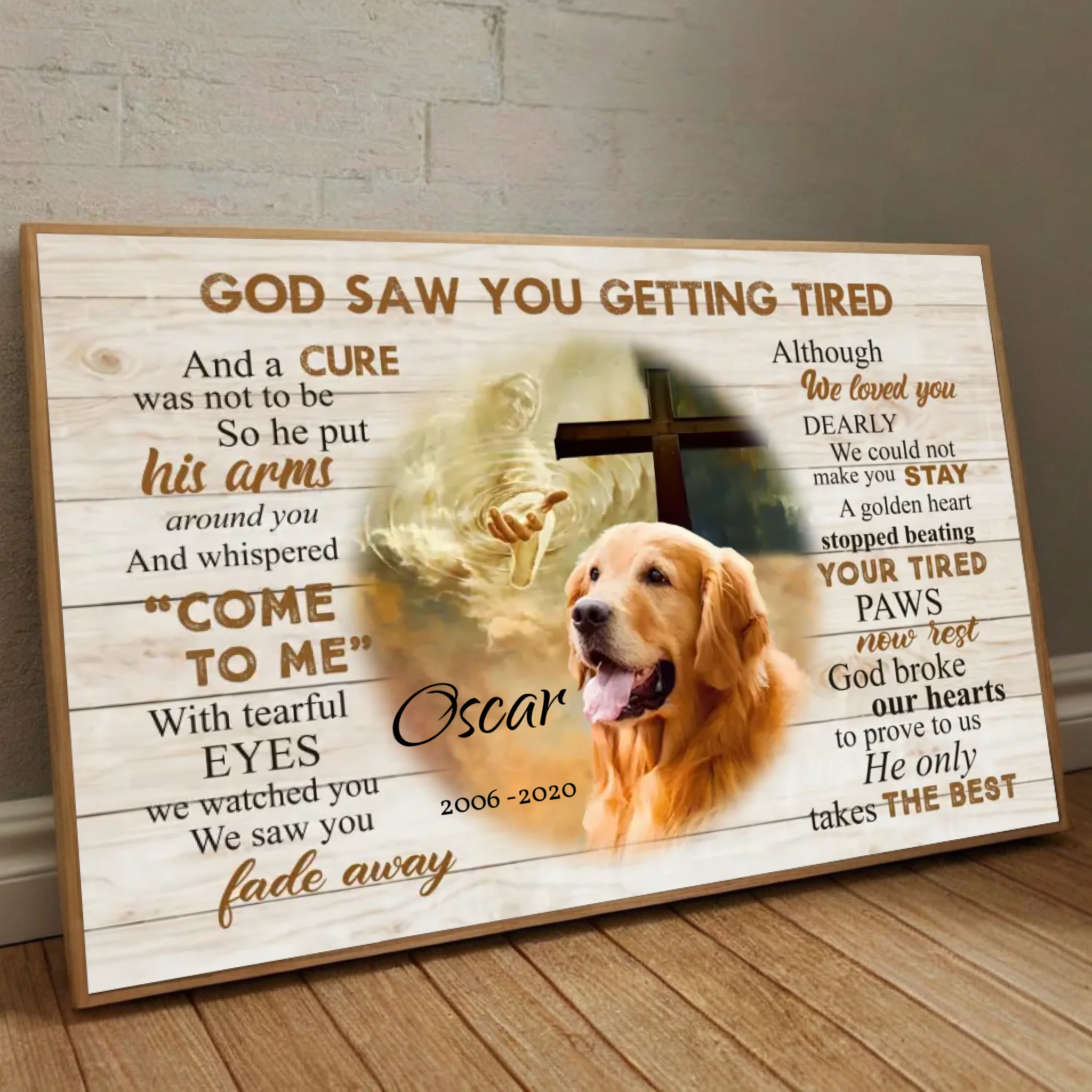 Heartfelt Dog Memorial Poster: God Saw You Getting Tired | 89Prints
