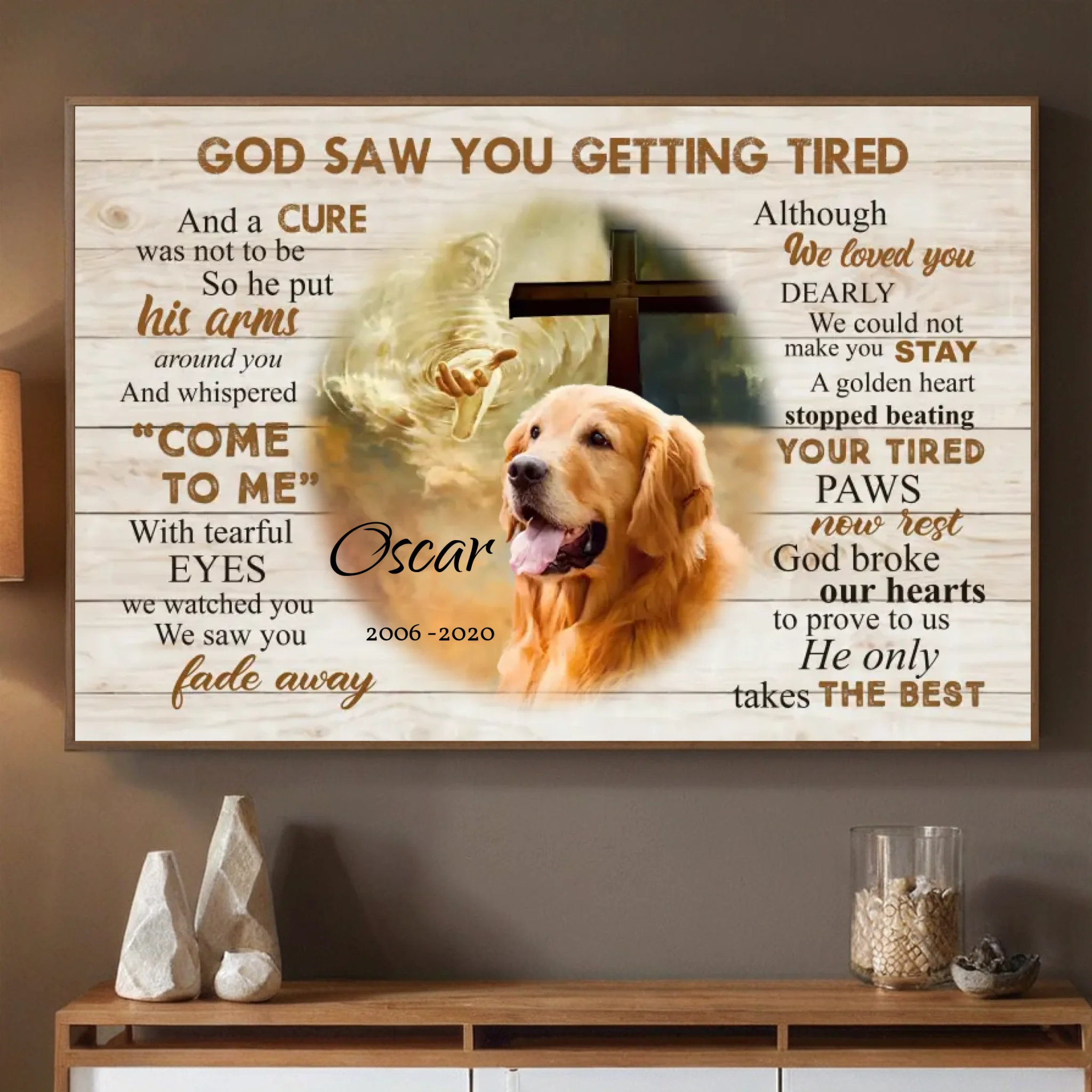 Heartfelt Dog Memorial Poster: God Saw You Getting Tired | 89Prints