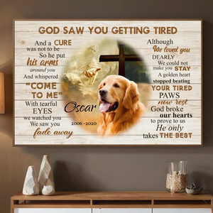 Heartfelt Dog Memorial Poster: God Saw You Getting Tired | 89Prints