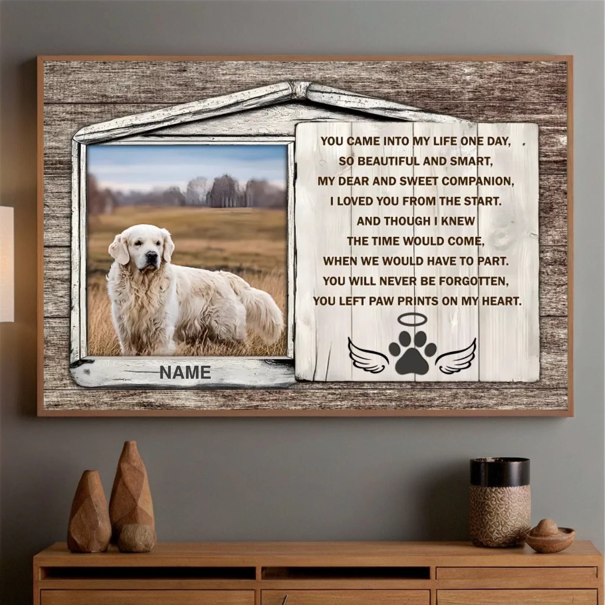 89Prints-Forever in Our Hearts – Personalized Pet Memorial Poster to Cherish Every Paw Print