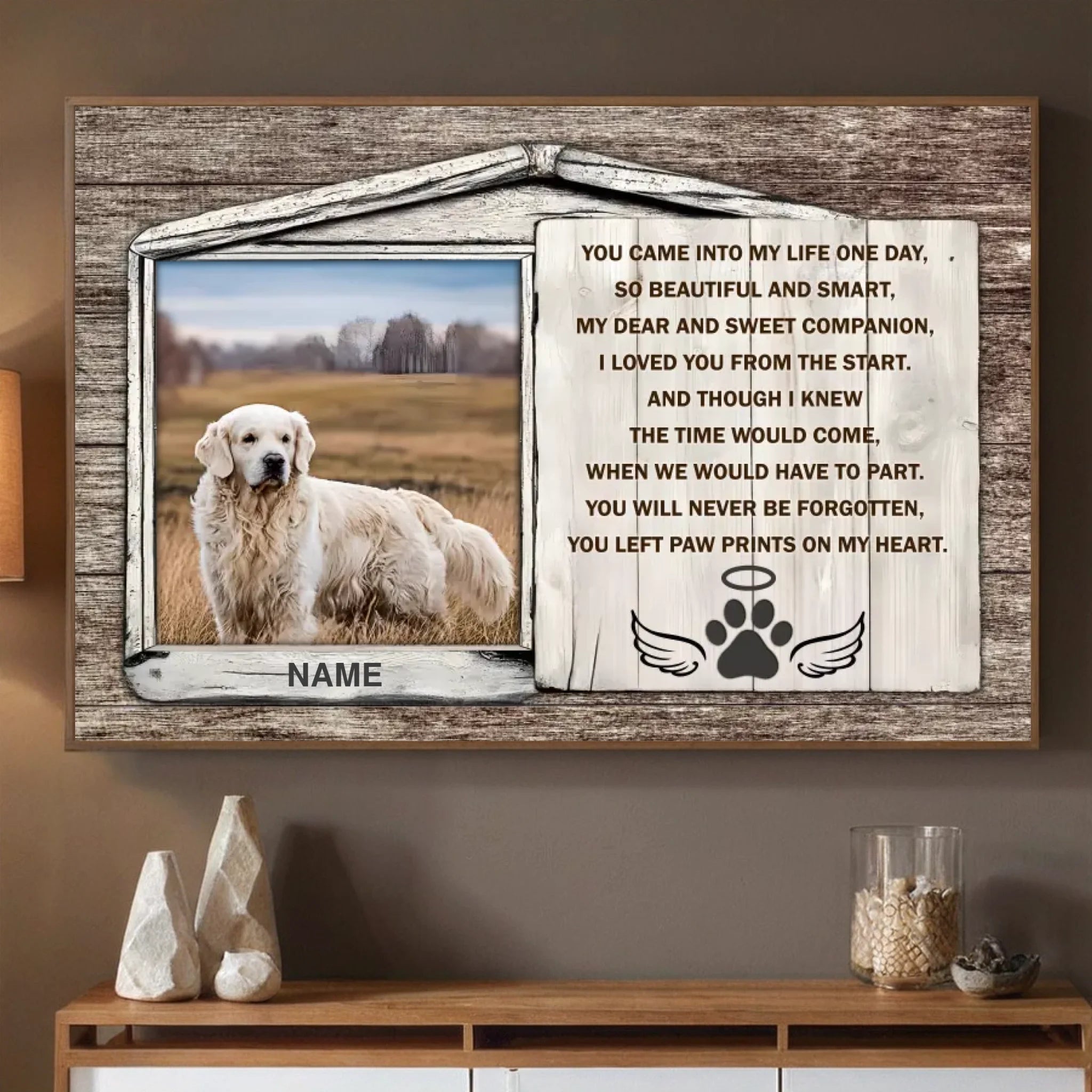 89Prints-Forever in Our Hearts – Personalized Pet Memorial Poster to Cherish Every Paw Print