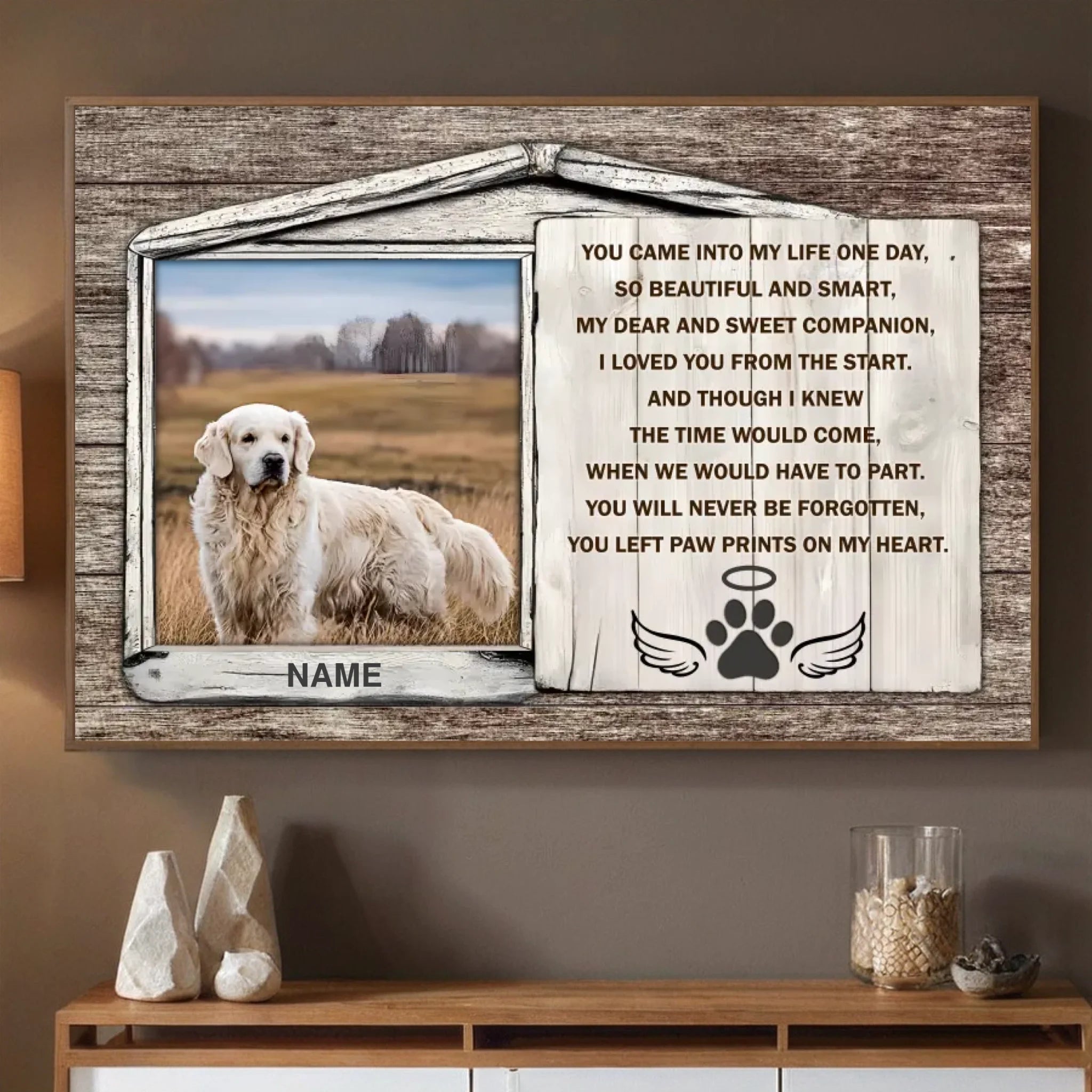 89Prints-Forever in Our Hearts – Personalized Pet Memorial Poster to Cherish Every Paw Print