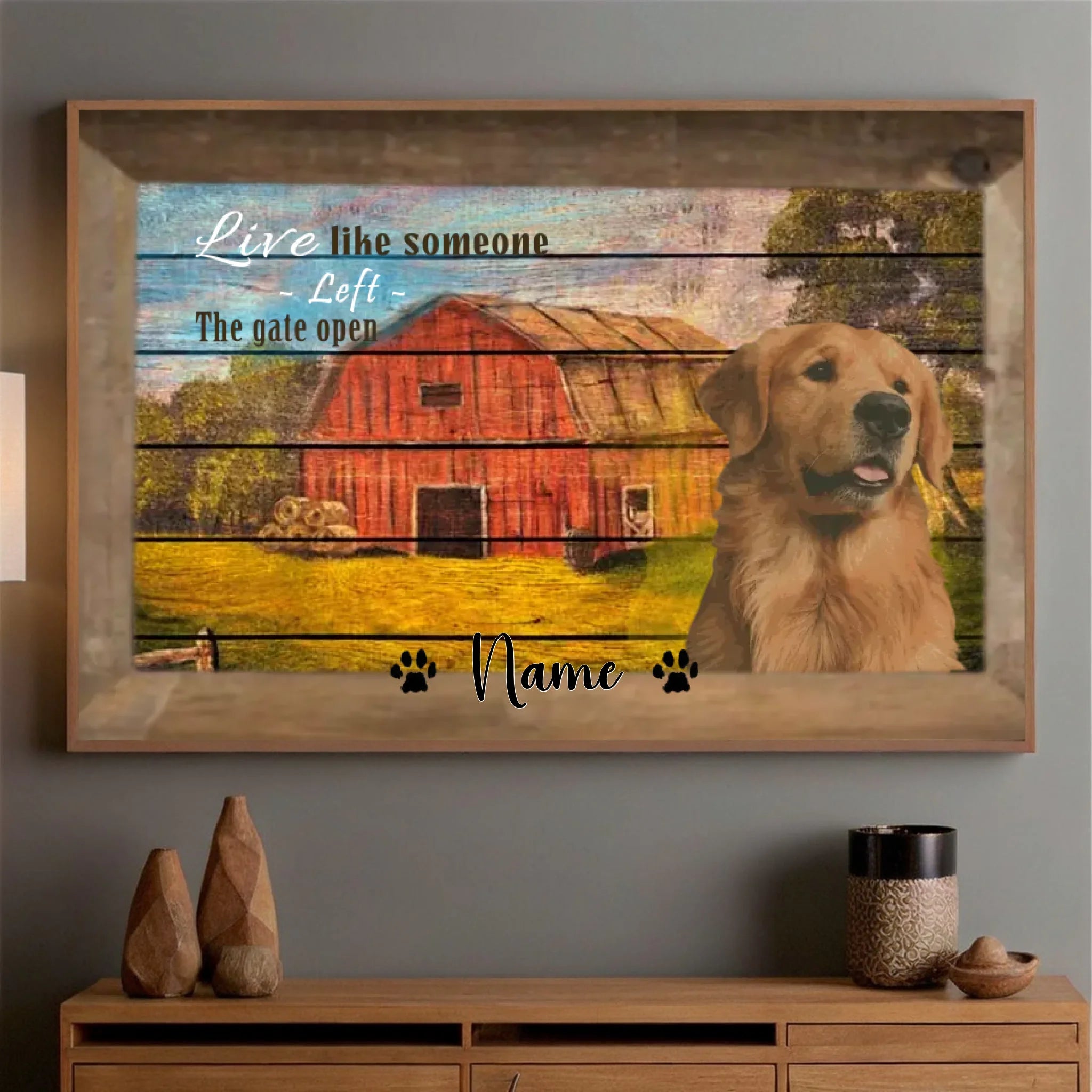 89Prints-Custom Name Wall Decor – Live Like Someone Left the Gate Open Personalized Poster