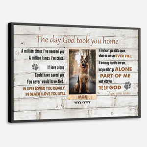89Prints-Lost Pet Poster – The Day God Took You Home Memorial Tribute