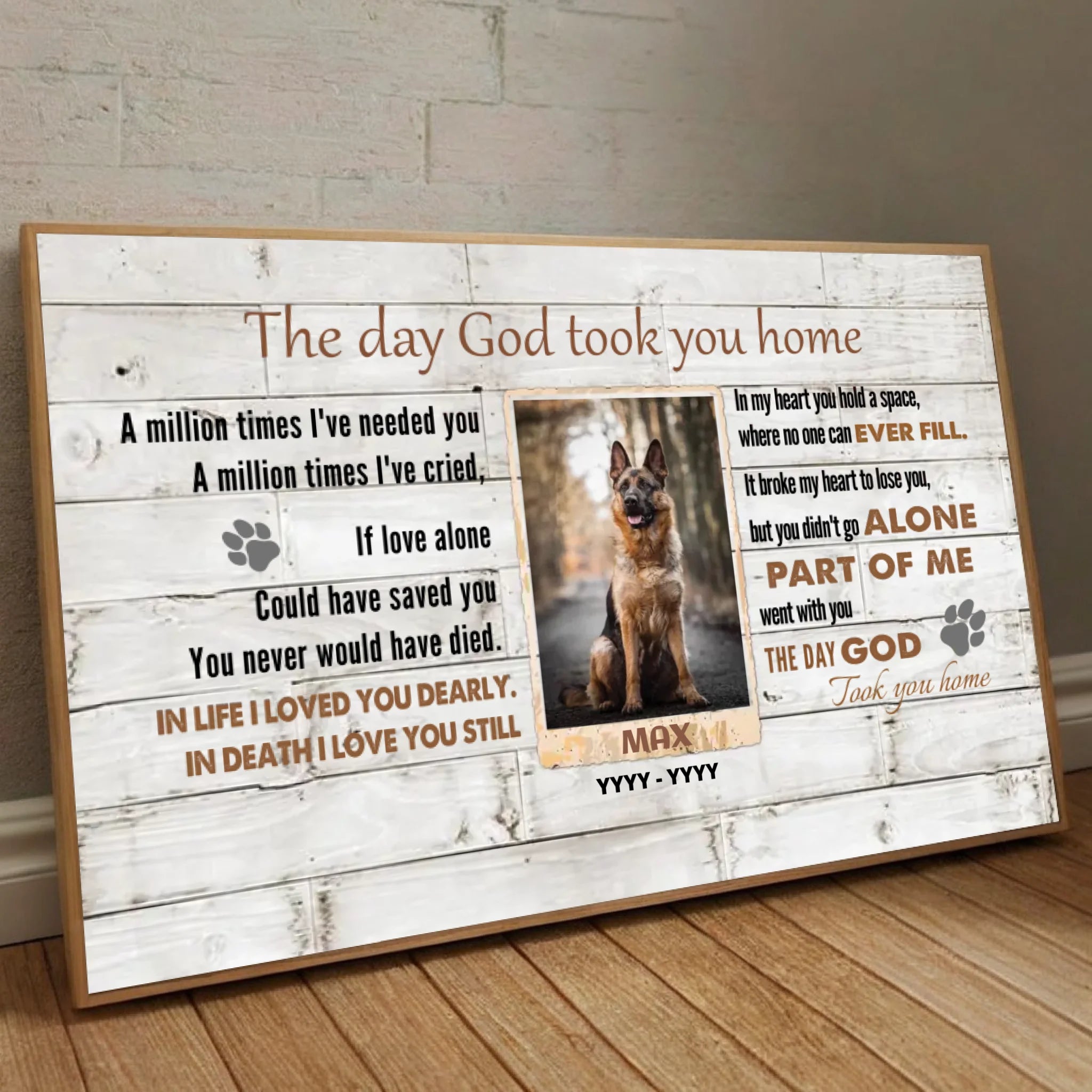 89Prints-Lost Pet Poster – The Day God Took You Home Memorial Tribute