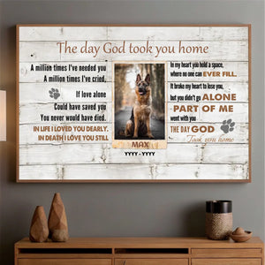 89Prints-Lost Pet Poster – The Day God Took You Home Memorial Tribute