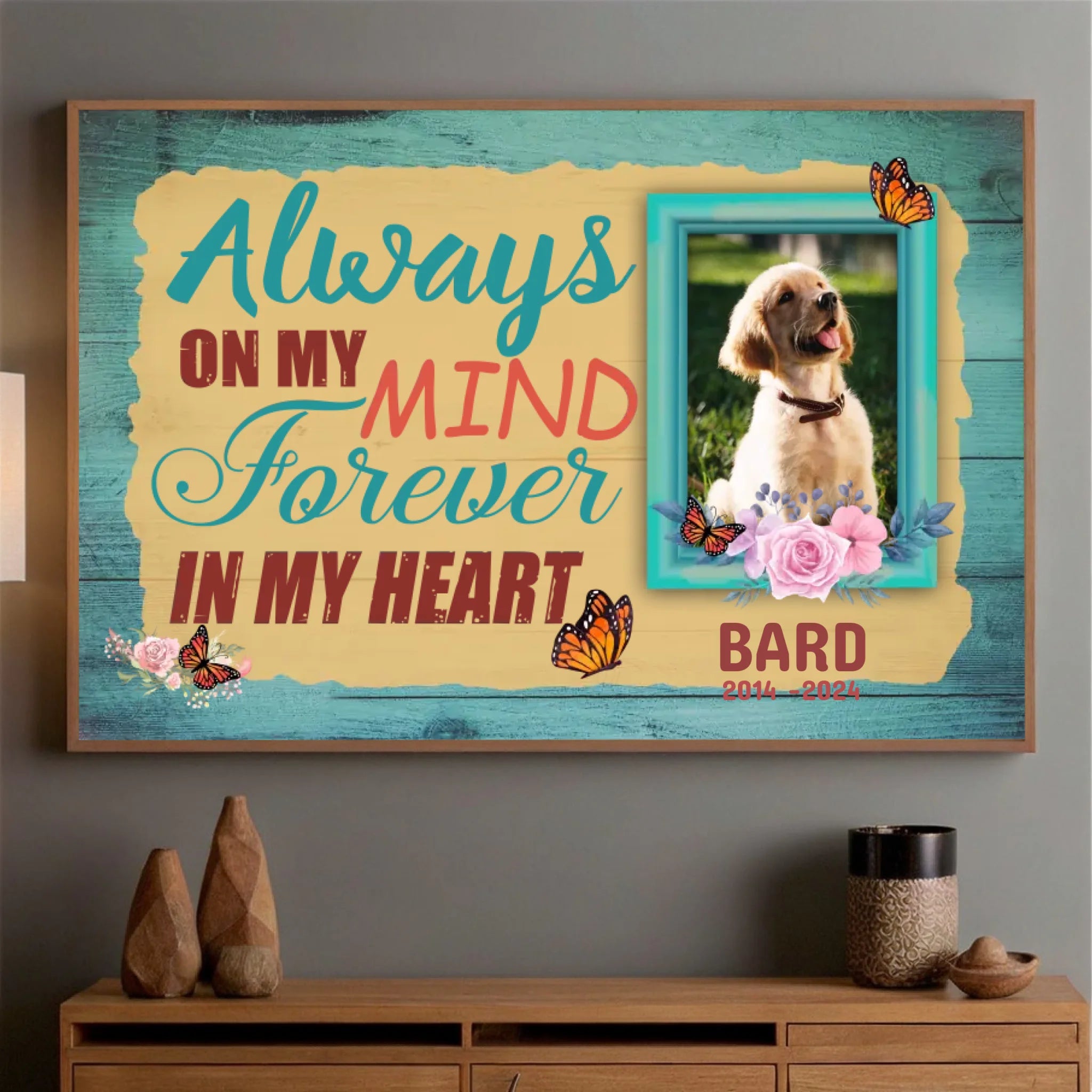 89Prints-Personalized Dog Poster – Always on My Mind, Forever in My Heart Tribute