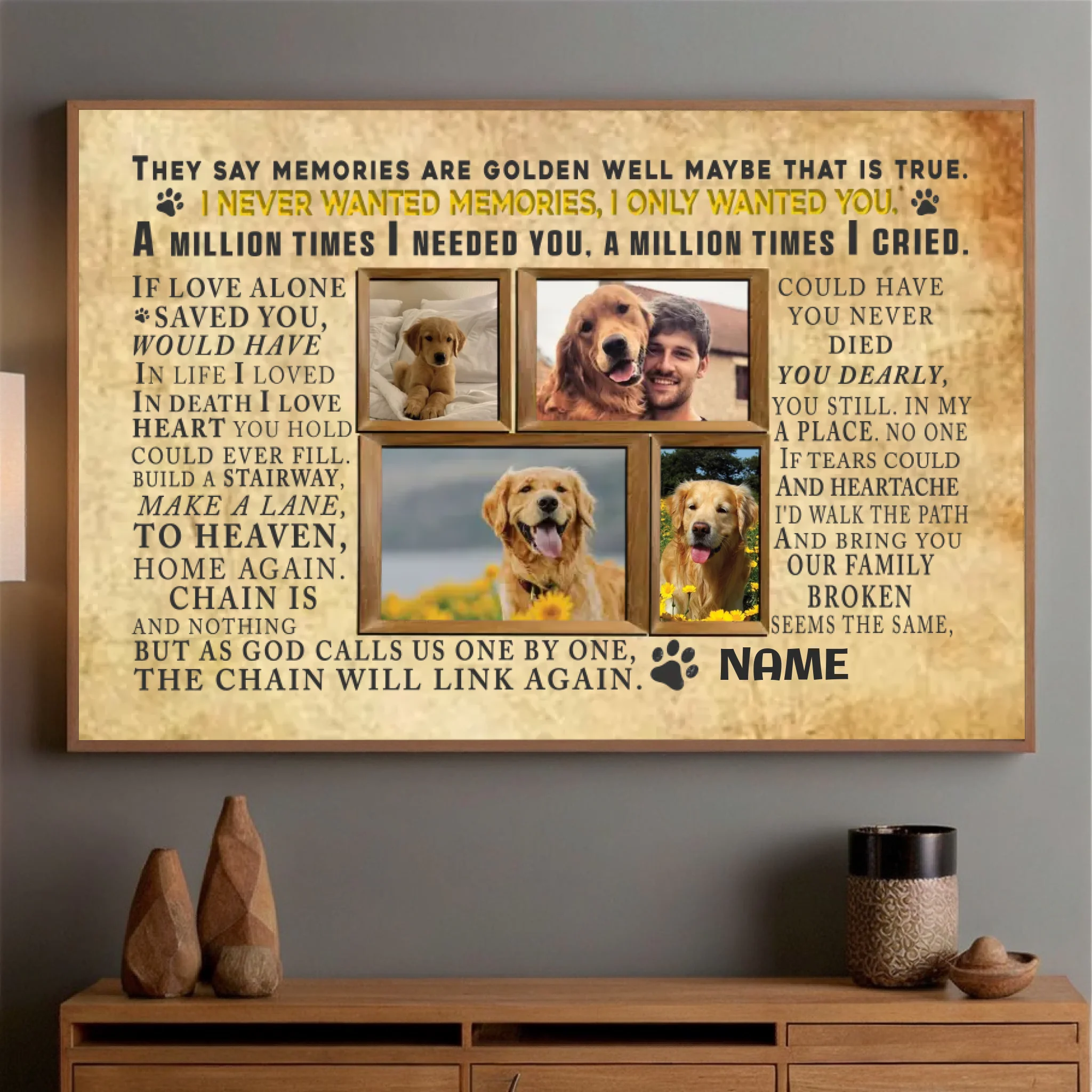89Prints-Personalized Dog Memorial Poster – A Heartfelt Tribute to Your Loyal Friend