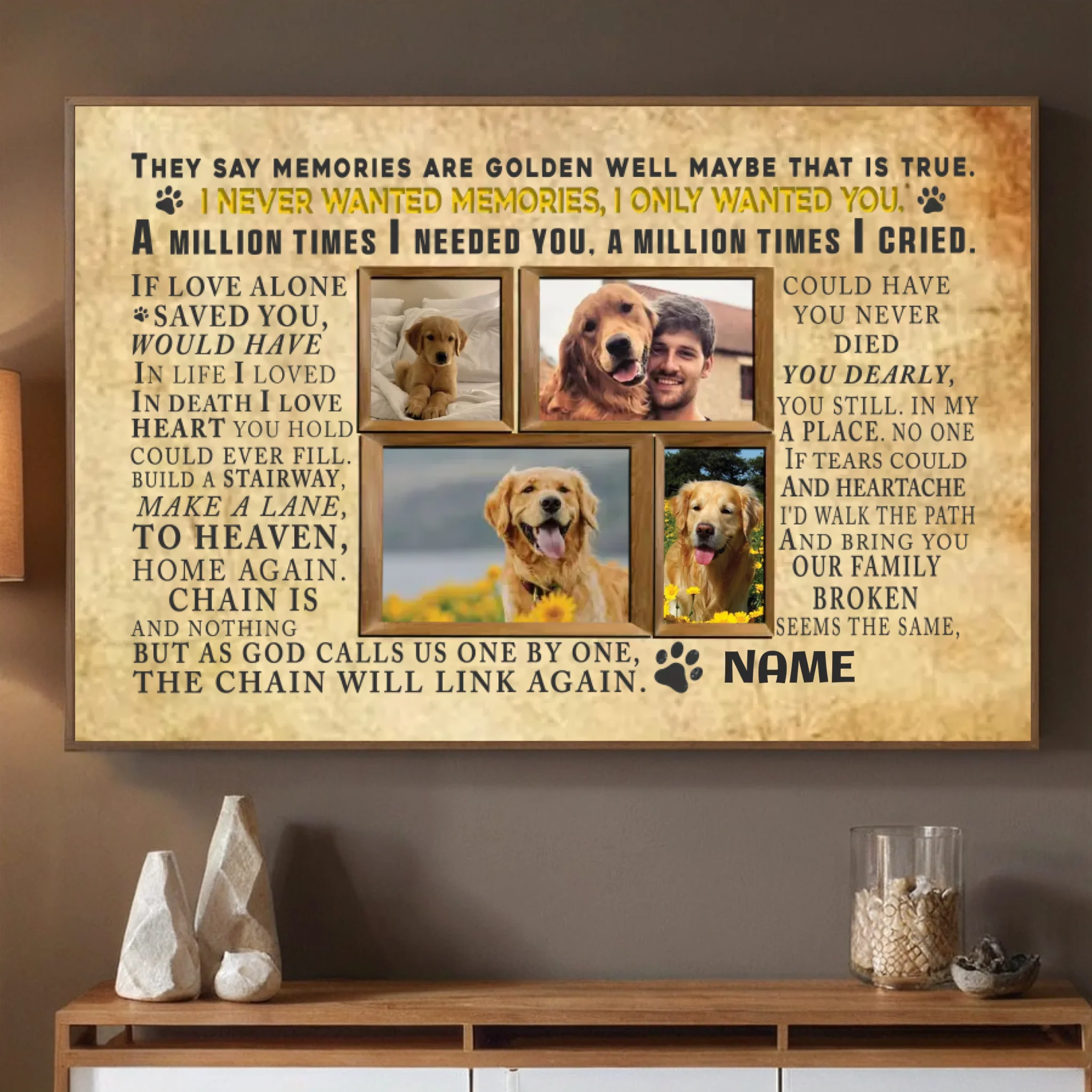 89Prints-Personalized Dog Memorial Poster – A Heartfelt Tribute to Your Loyal Friend