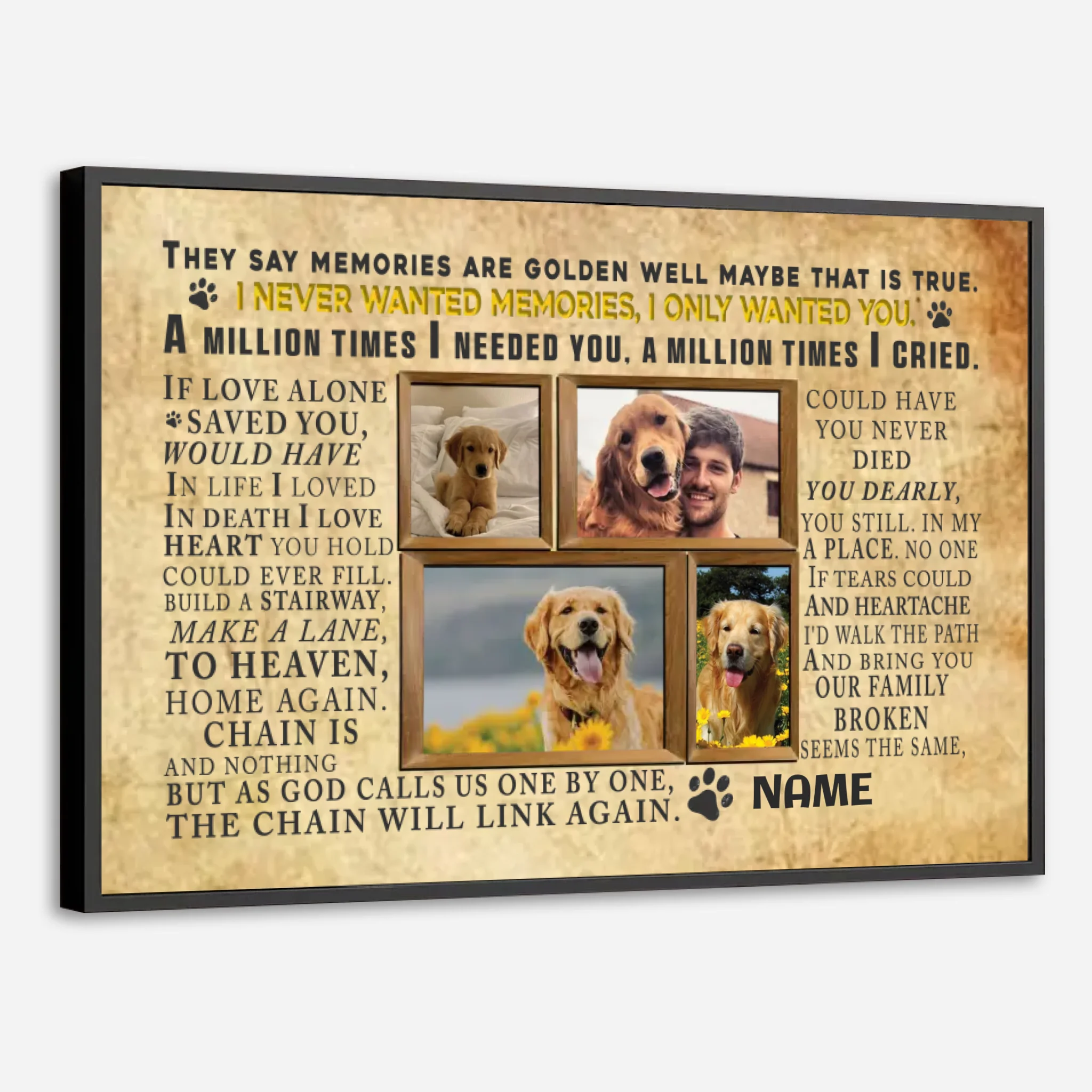 89Prints-Personalized Dog Memorial Poster – A Heartfelt Tribute to Your Loyal Friend