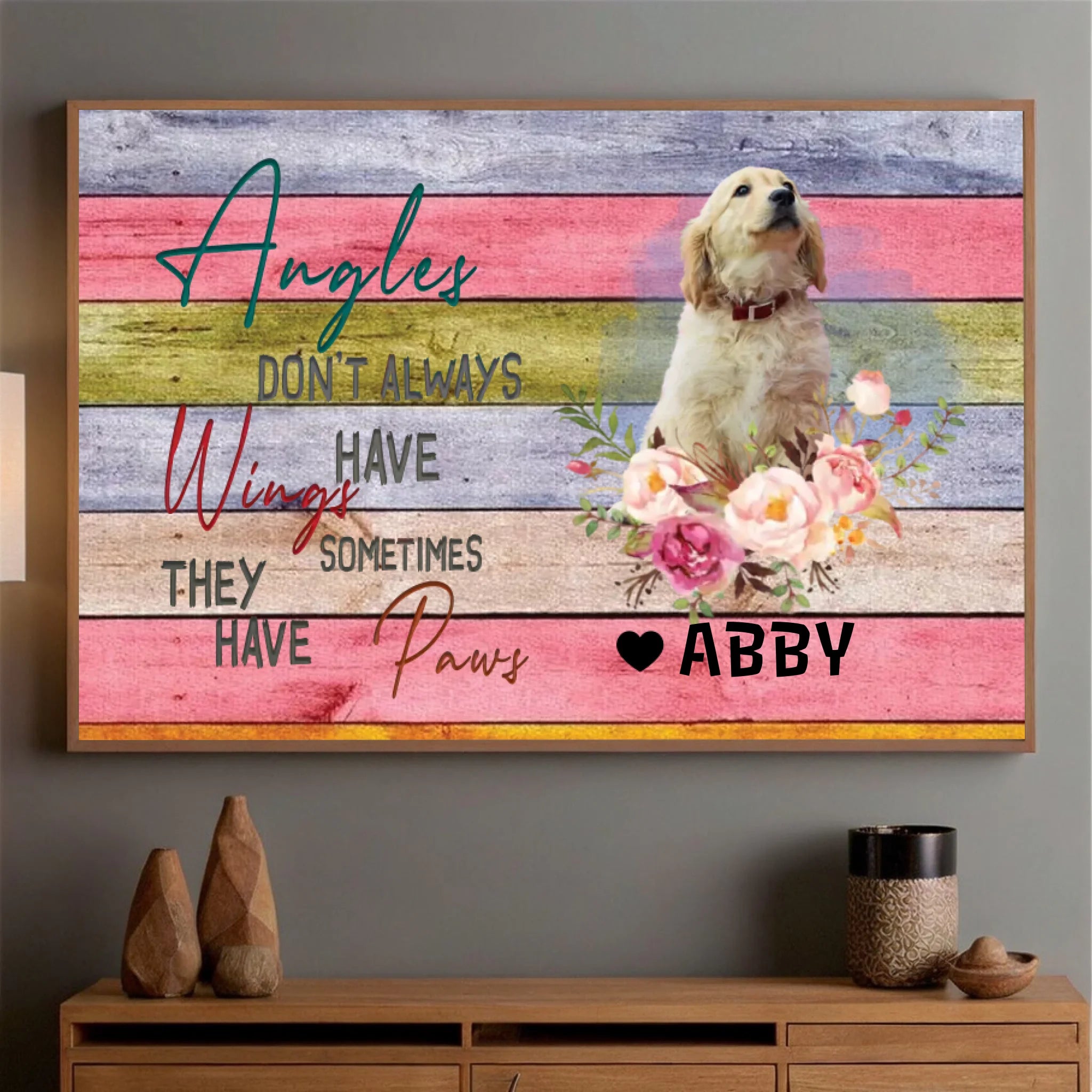 Personalized Pet Poster – 'Angels Don't Always Have Wings' Tribute at 89Prints