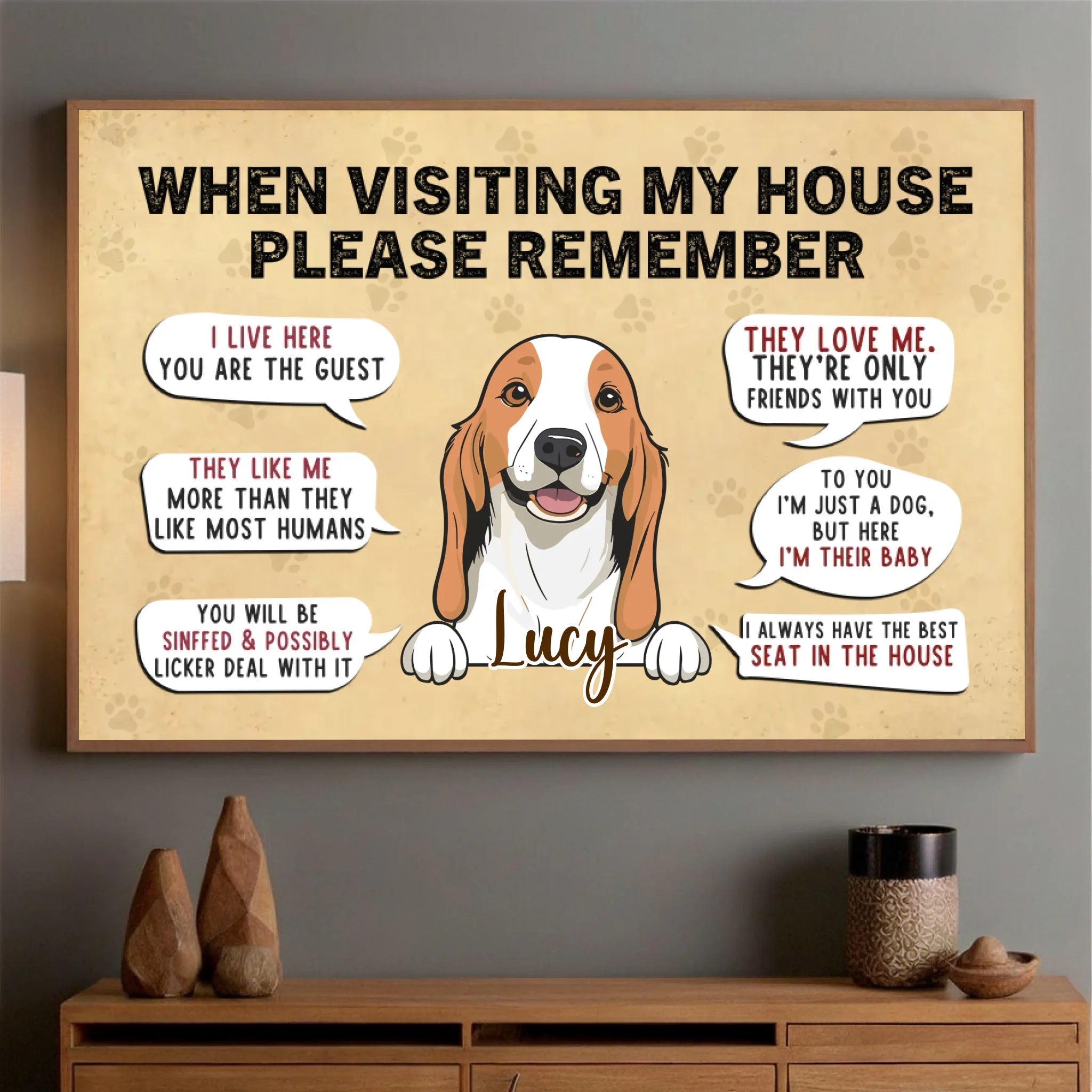 Personalized Dog Poster – “When Visiting My House” Funny Wall Art – 89Prints