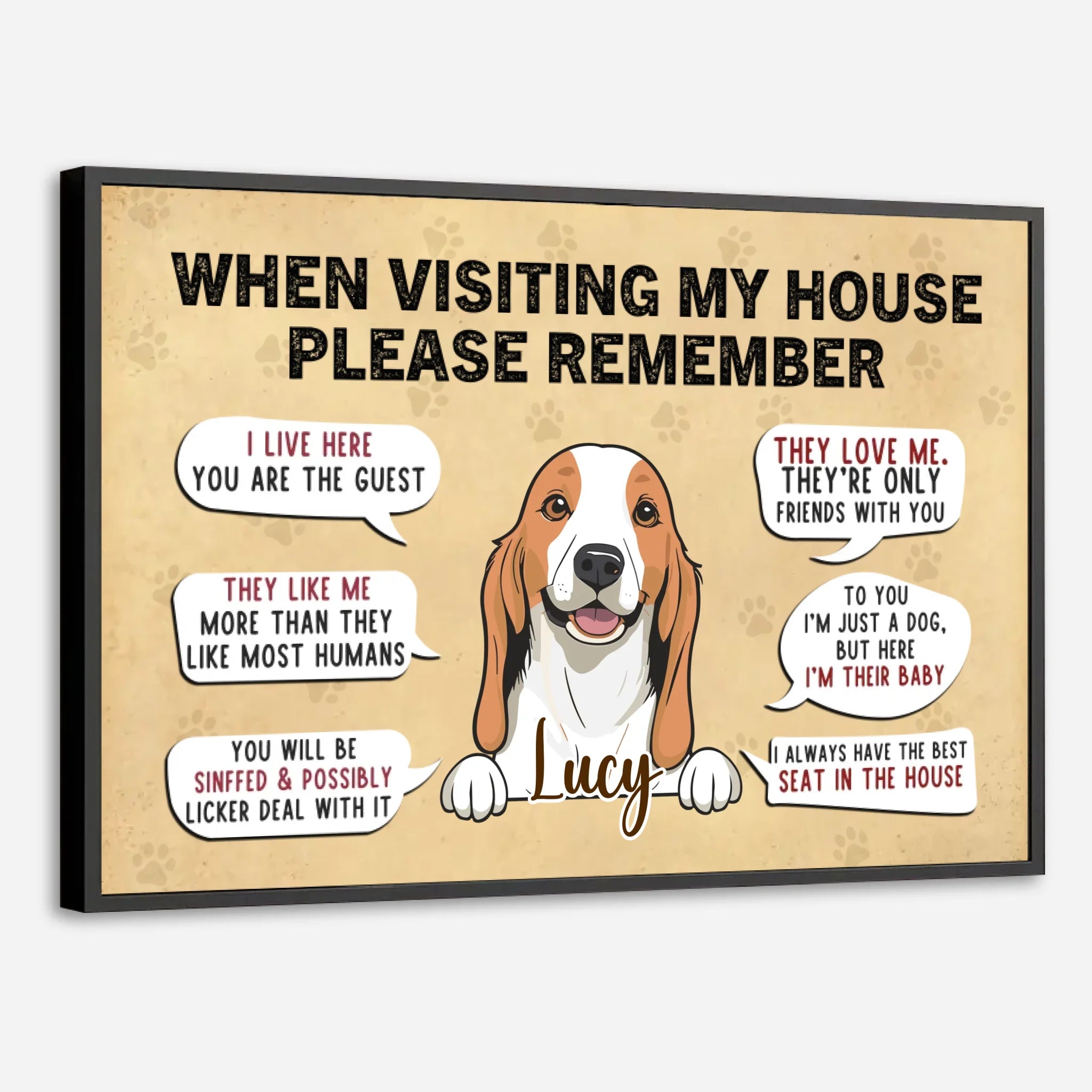 Personalized Dog Poster – “When Visiting My House” Funny Wall Art – 89Prints