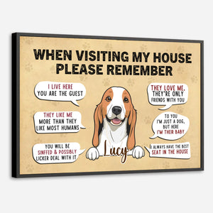 Personalized Dog Poster – “When Visiting My House” Funny Wall Art – 89Prints