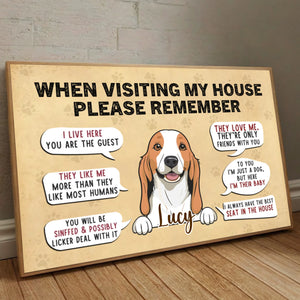 Personalized Dog Poster – “When Visiting My House” Funny Wall Art – 89Prints