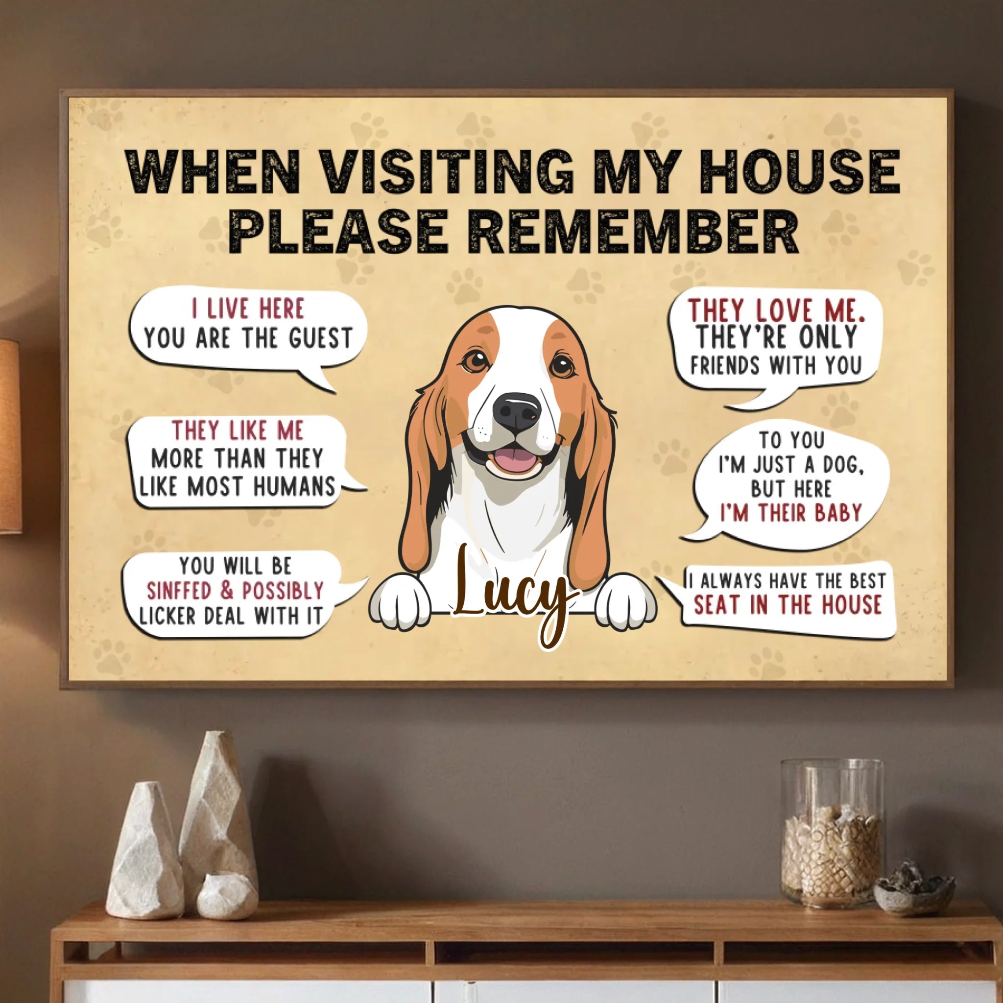Personalized Dog Poster – “When Visiting My House” Funny Wall Art – 89Prints
