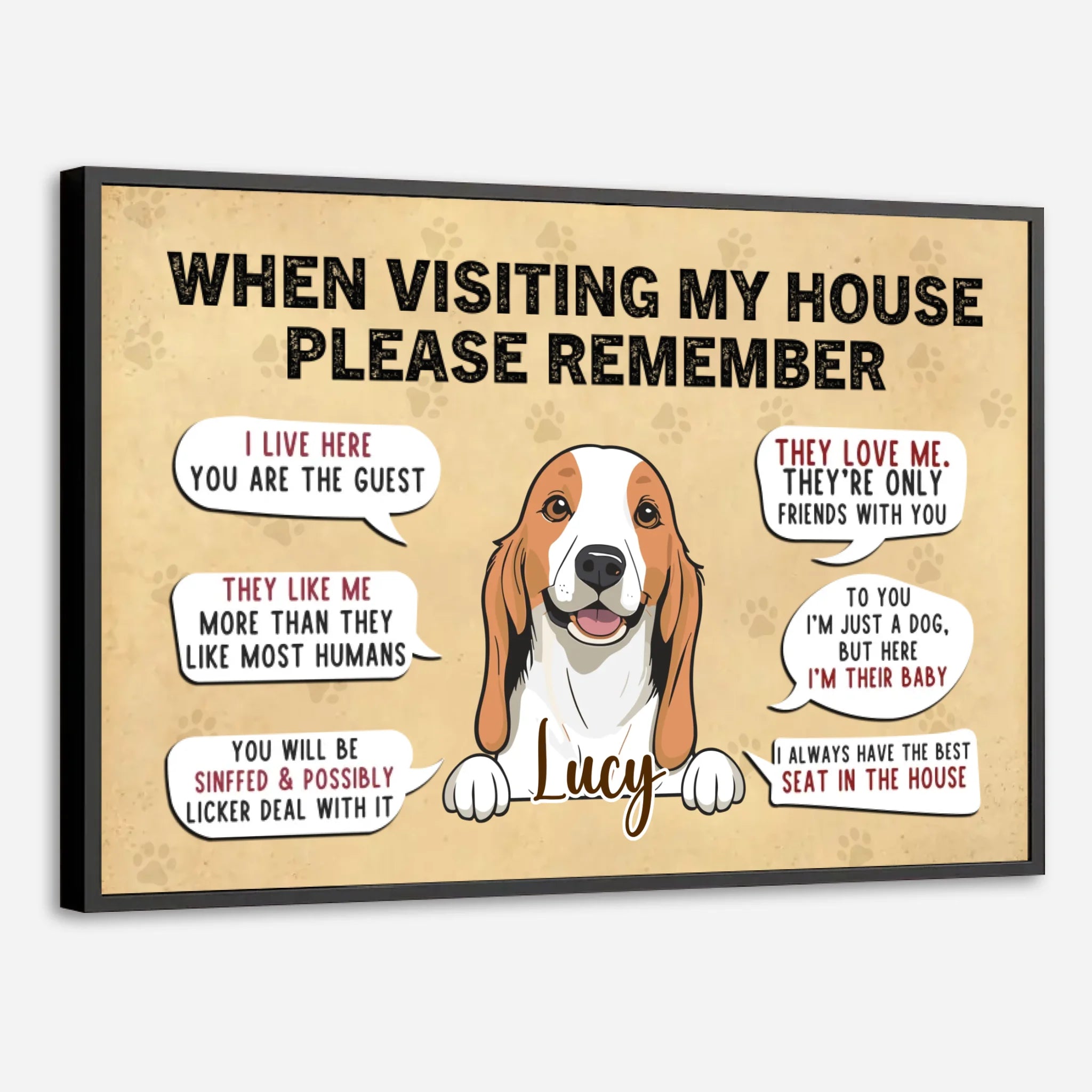 Personalized Dog Poster – “When Visiting My House” Funny Wall Art – 89Prints