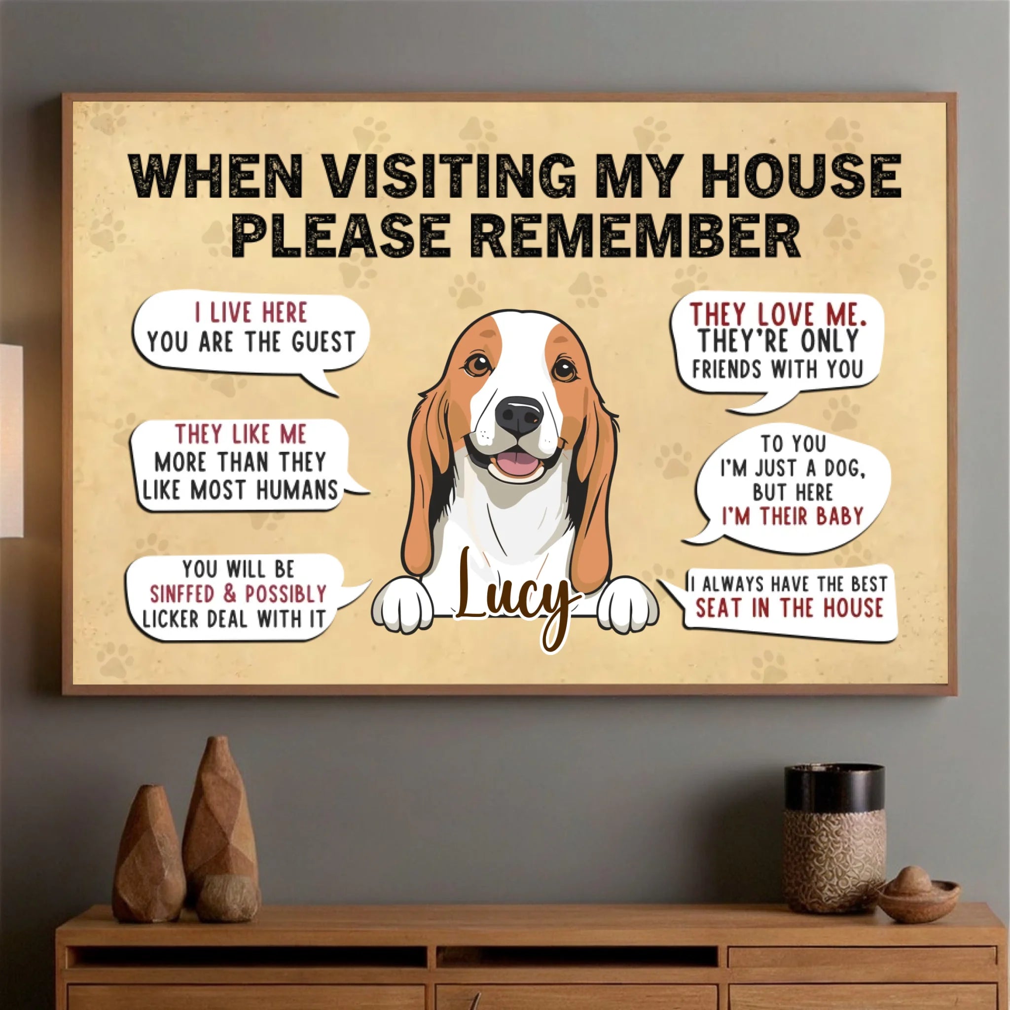 Personalized Dog Poster – “When Visiting My House” Funny Wall Art – 89Prints
