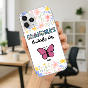Grandma’s Butterfly Kiss Phone Case – Sweet Personalized Gift for Grandma - 89Prints