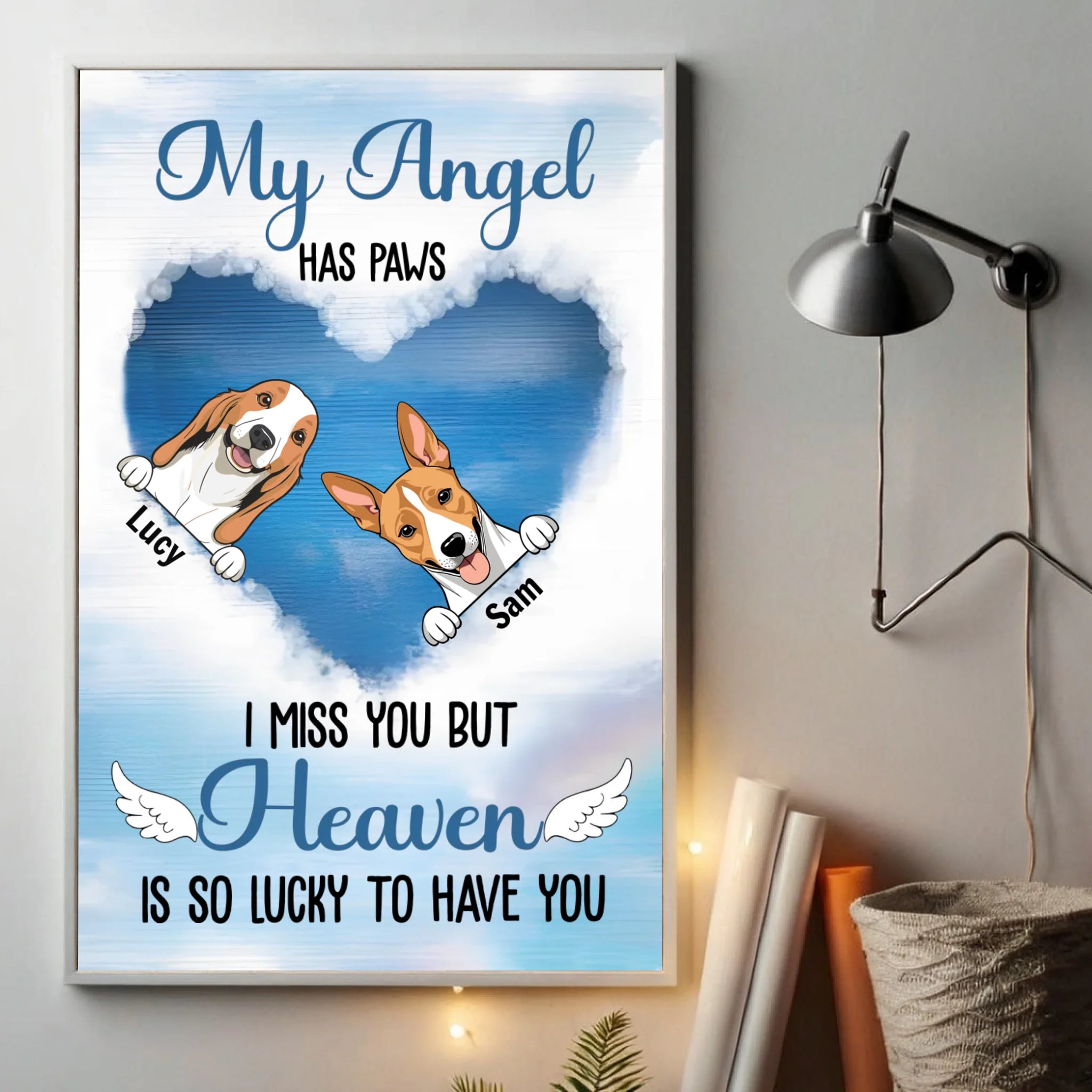 Personalized Dog Memorial Poster – Love Beyond Heaven – 89Prints
