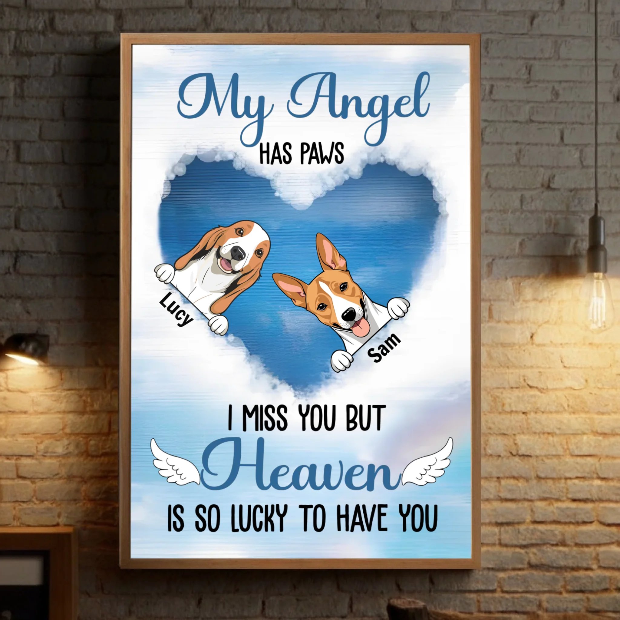 Personalized Dog Memorial Poster – Love Beyond Heaven – 89Prints