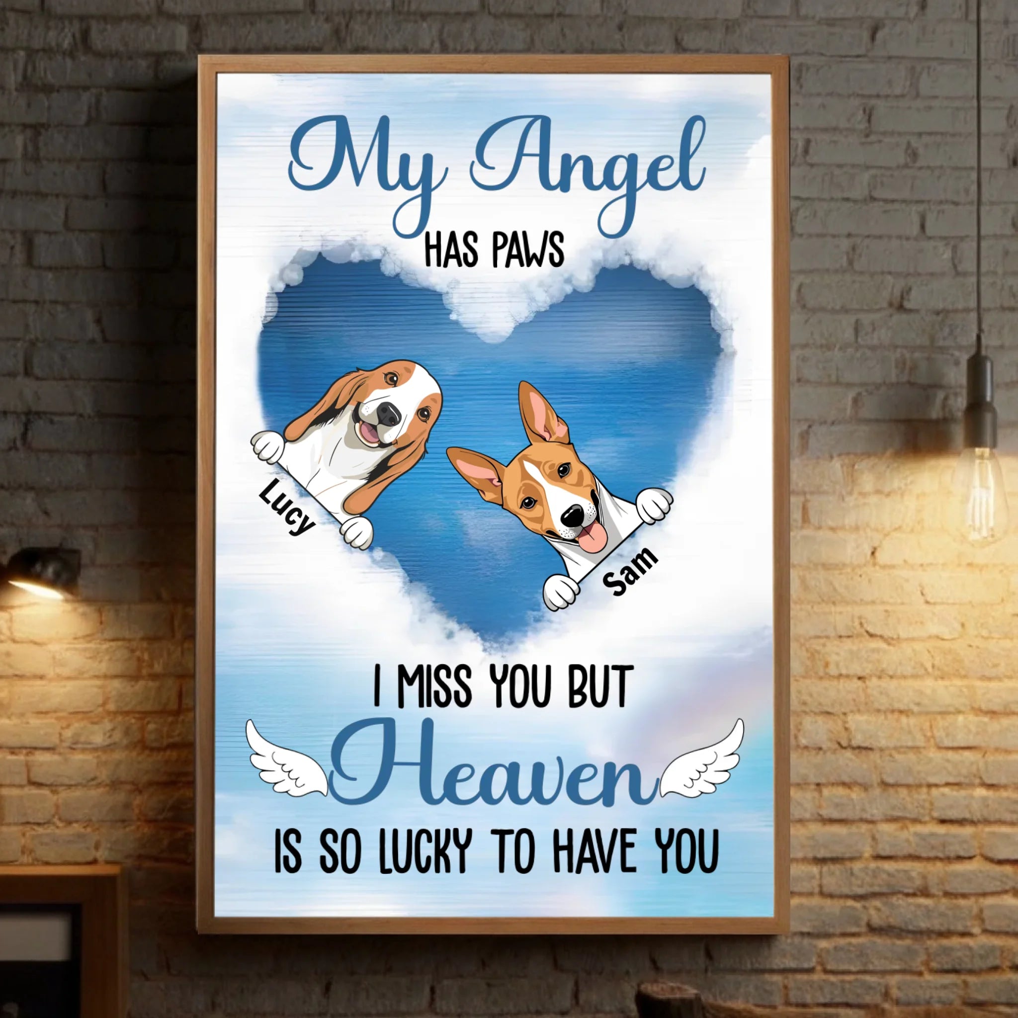 Personalized Dog Memorial Poster – Love Beyond Heaven – 89Prints