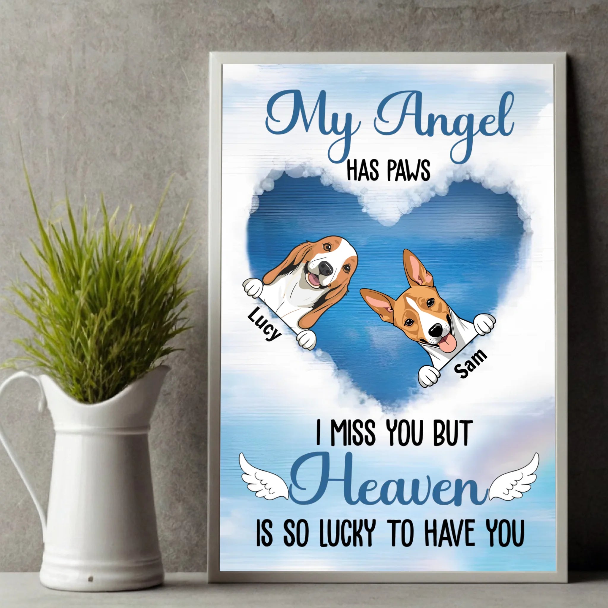 Personalized Dog Memorial Poster – Love Beyond Heaven – 89Prints