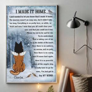 Personalized Dog Memorial Poster – I Made It Home Pet Loss Keepsake – 89Prints