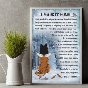 Personalized Dog Memorial Poster – I Made It Home Pet Loss Keepsake – 89Prints