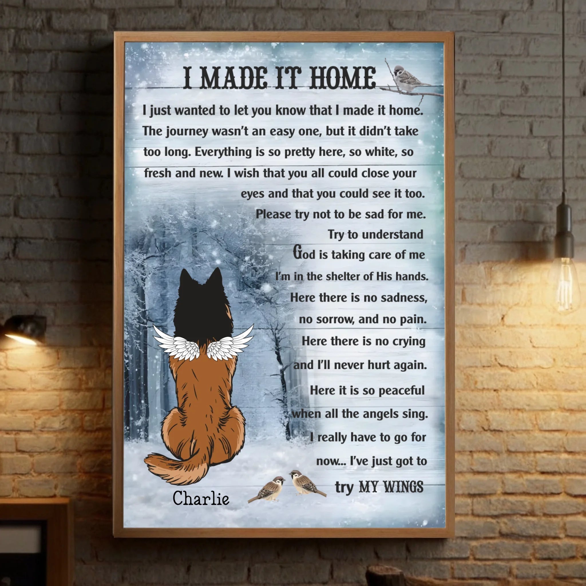 Personalized Dog Memorial Poster – I Made It Home Pet Loss Keepsake – 89Prints