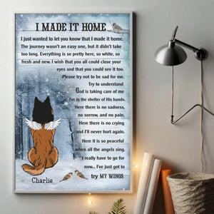 Personalized Dog Memorial Poster – I Made It Home Pet Loss Keepsake – 89Prints