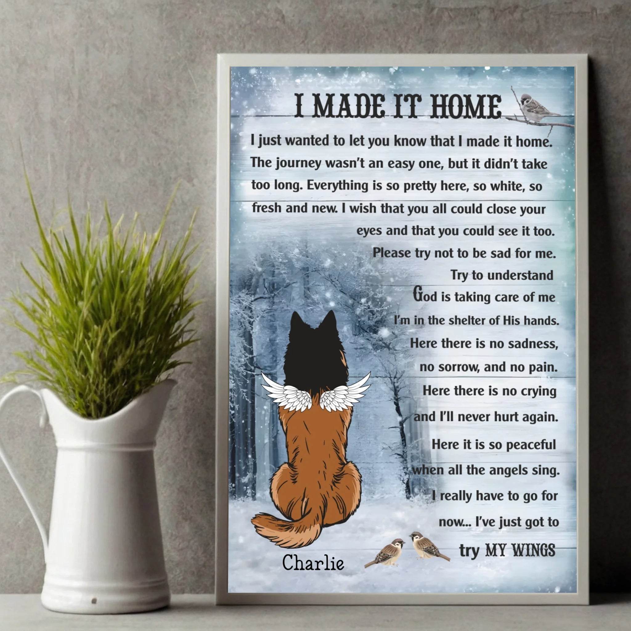 Personalized Dog Memorial Poster – I Made It Home Pet Loss Keepsake – 89Prints