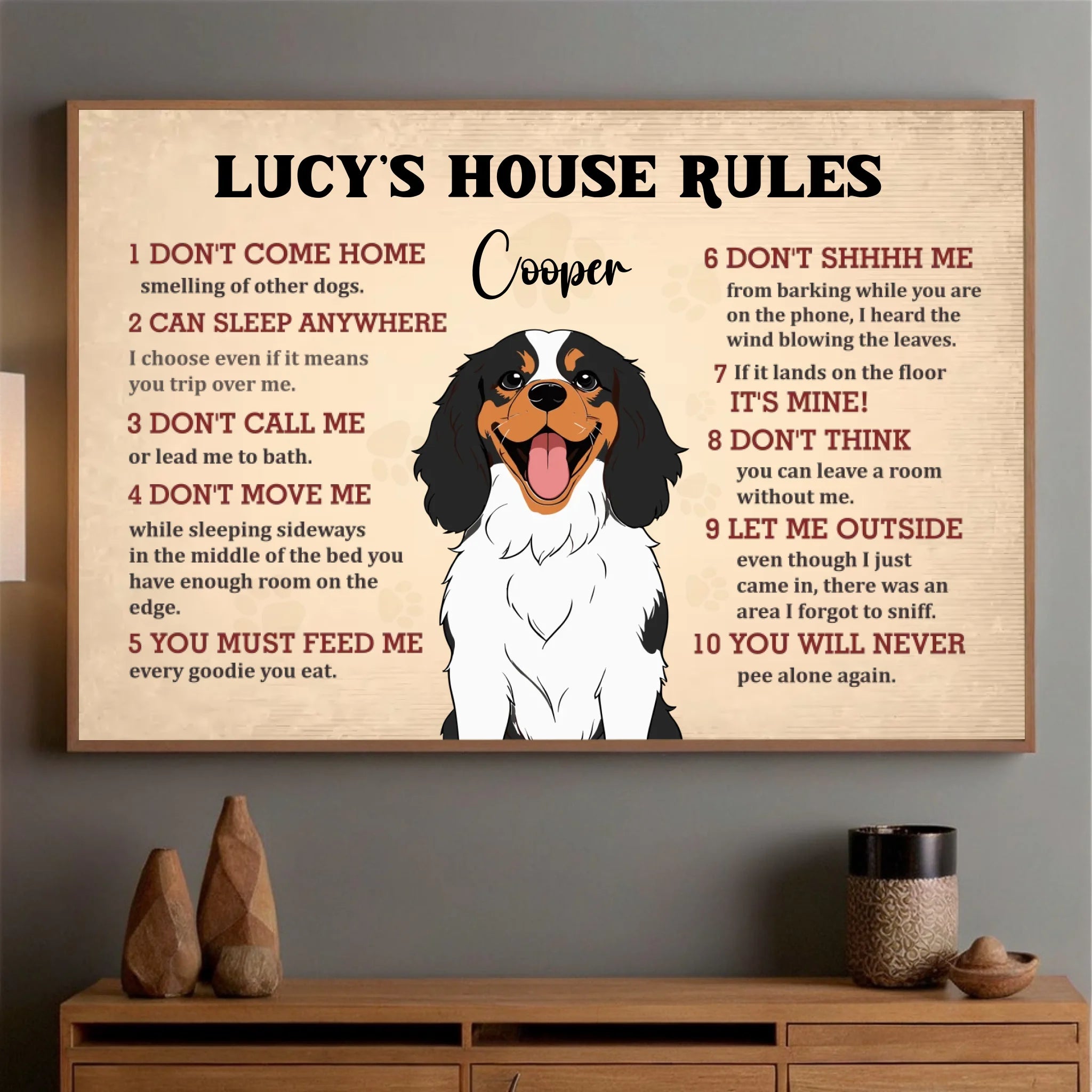 Custom Pet House Rules Poster – Personalized Dog or Cat Wall Print – 89Prints