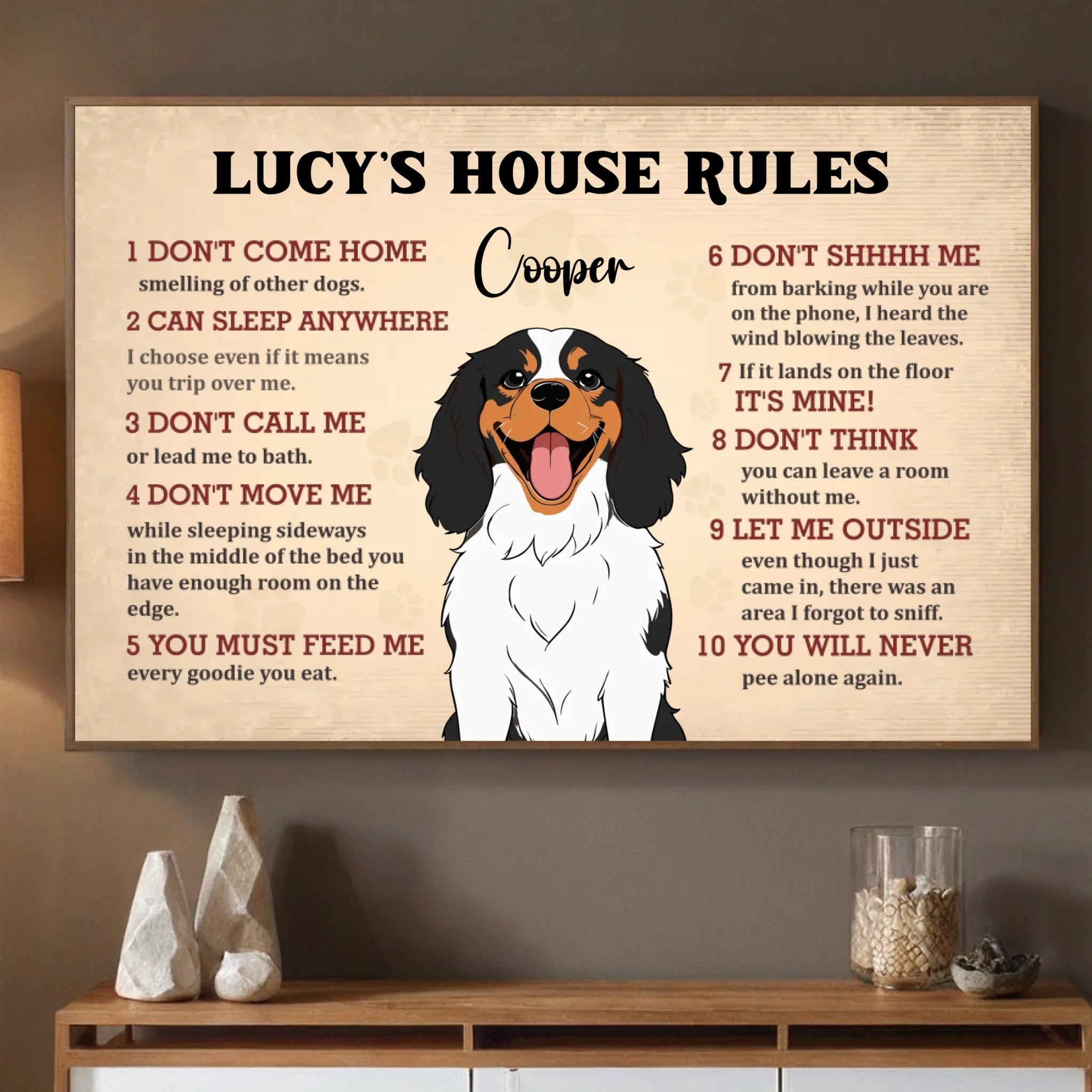 Custom Pet House Rules Poster – Personalized Dog or Cat Wall Print – 89Prints
