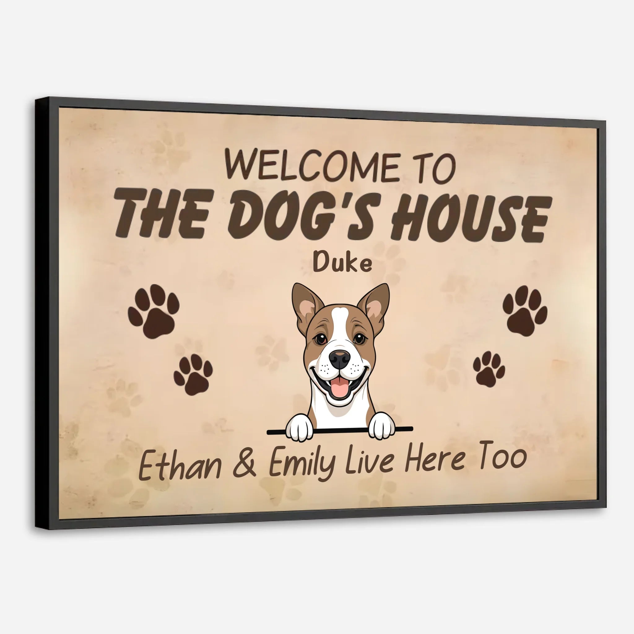 Welcome to The Dog’s House Poster – Personalized Dog Wall Sign - 89Prints
