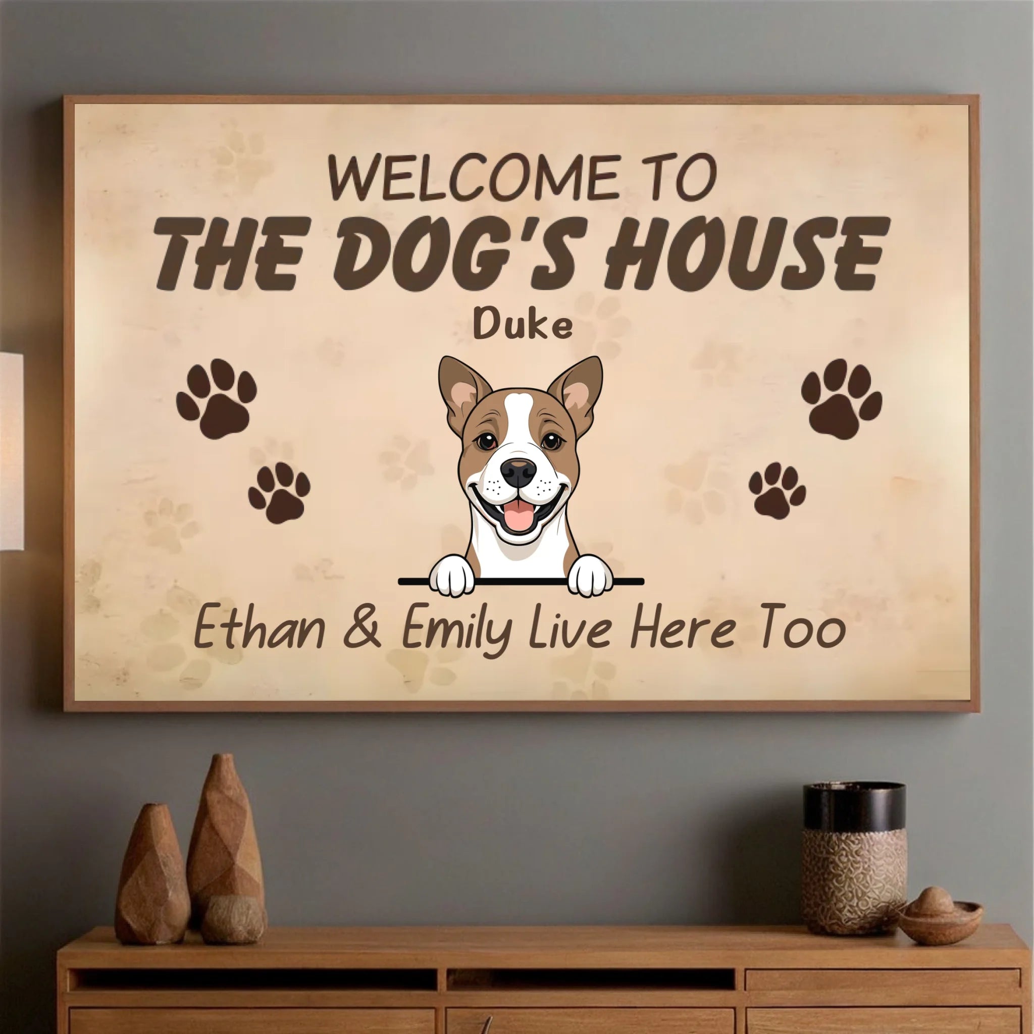 Welcome to The Dog’s House Poster – Personalized Dog Wall Sign - 89Prints