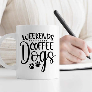 Weekends Coffee Dogs Personalized Mug – Custom Dog Gift – 89Prints