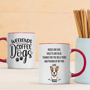 Weekends Coffee Dogs Personalized Mug – Custom Dog Gift – 89Prints