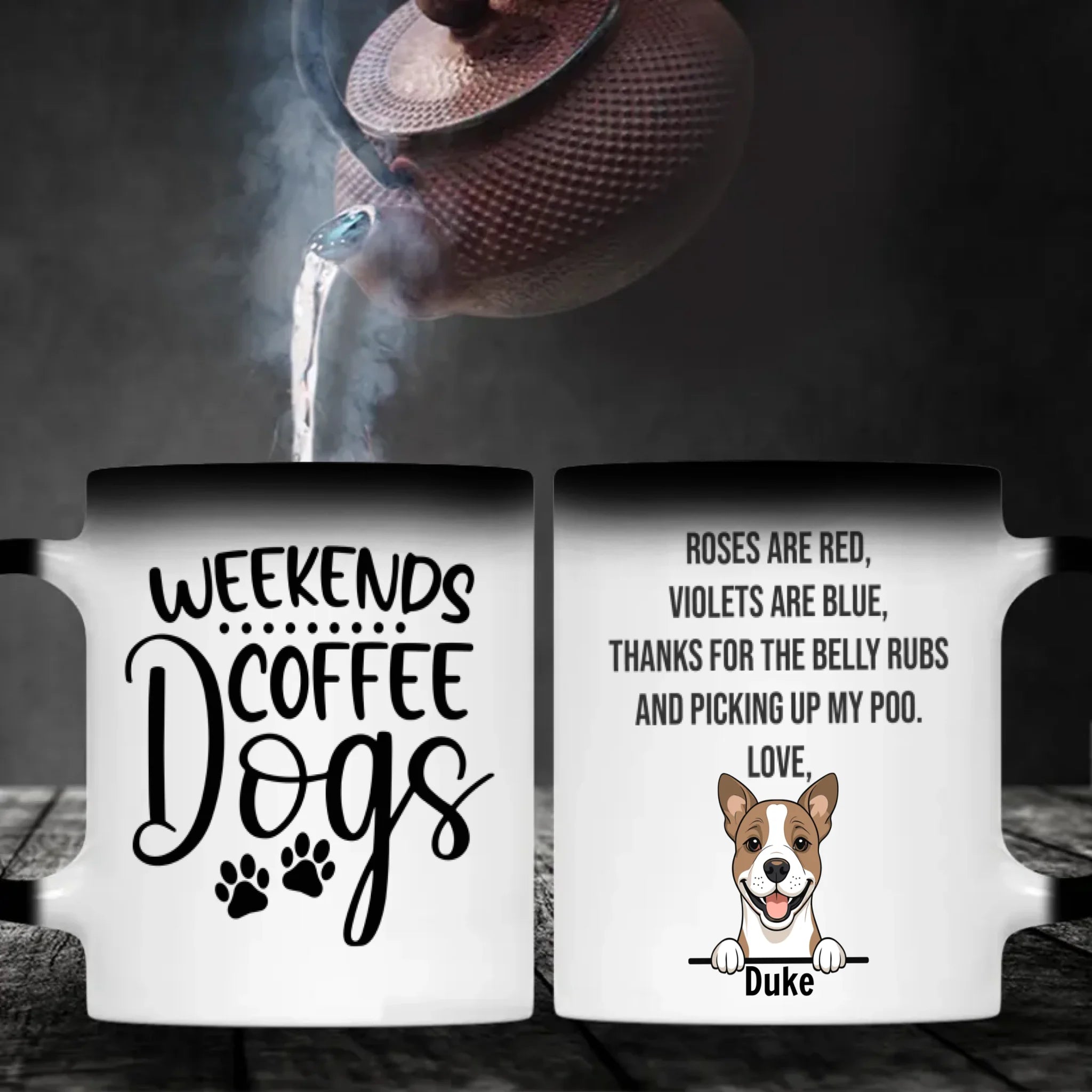 Weekends Coffee Dogs Personalized Mug – Custom Dog Gift – 89Prints