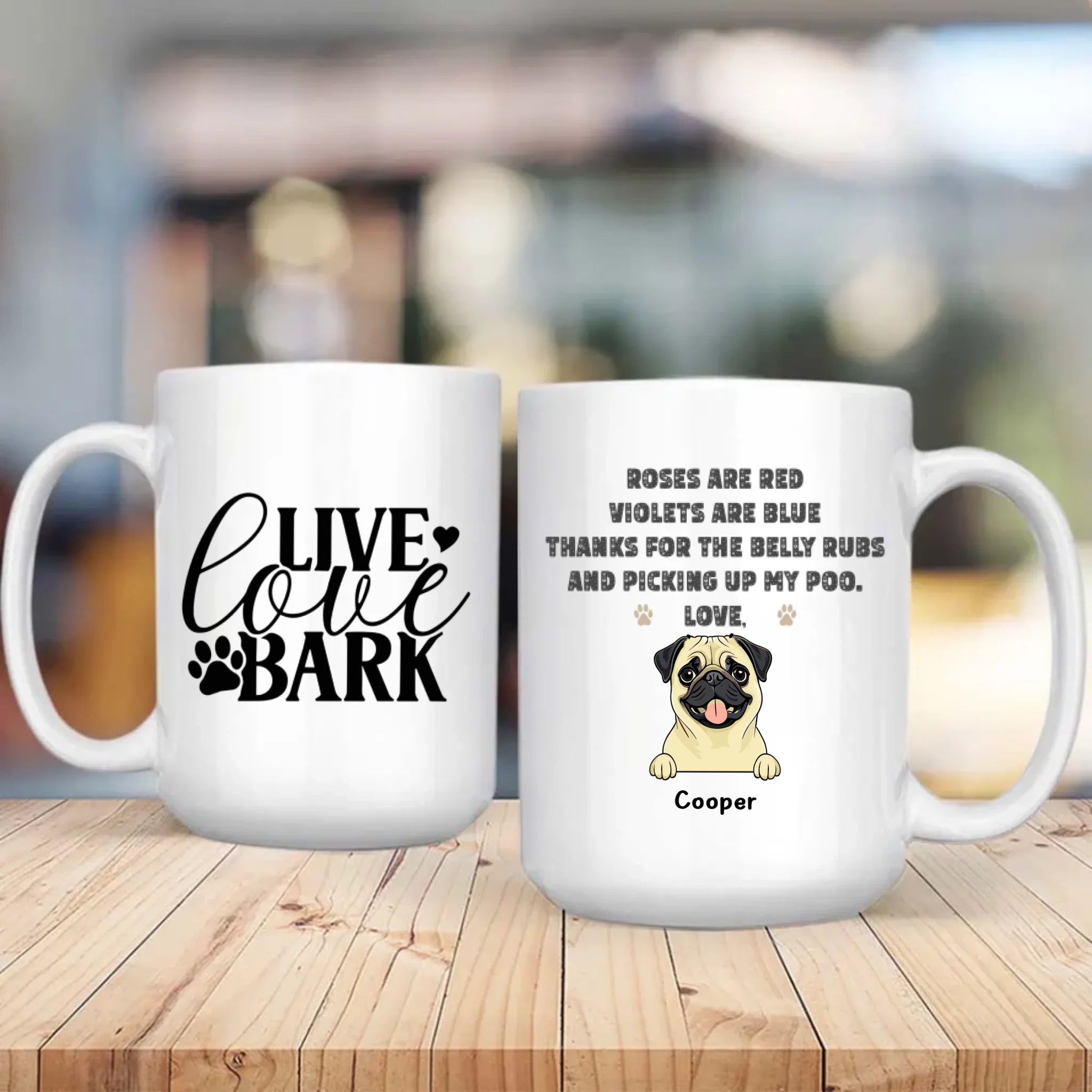 Live Love Bark Personalized Mug – Warm Custom Dog Lover Gift – 89Prints